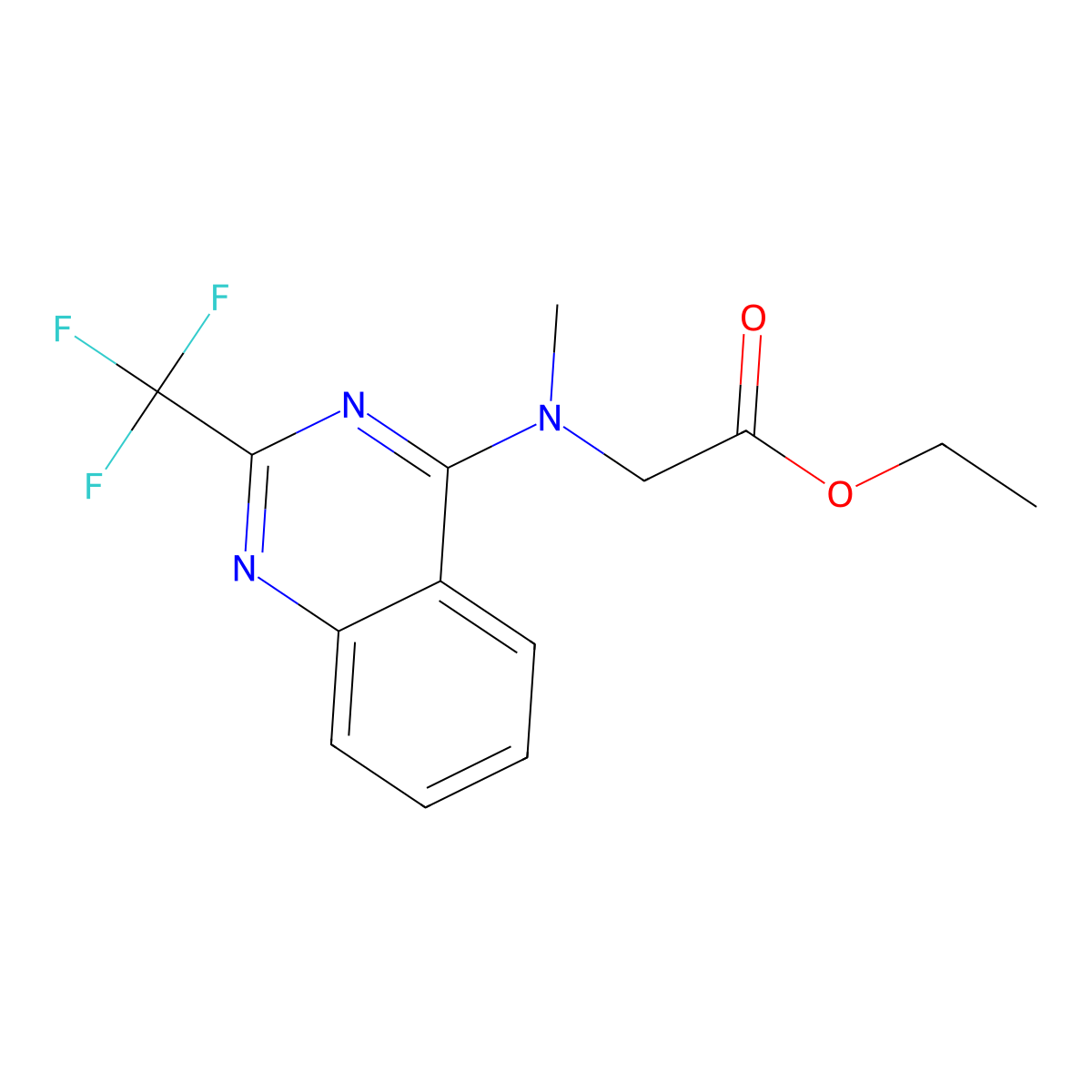 [Methyl-(2-trifluoromethyl-quinazolin-4-yl)-amino]-acetic acid ethyl ester molecular structure, CAS 1208081-16-6