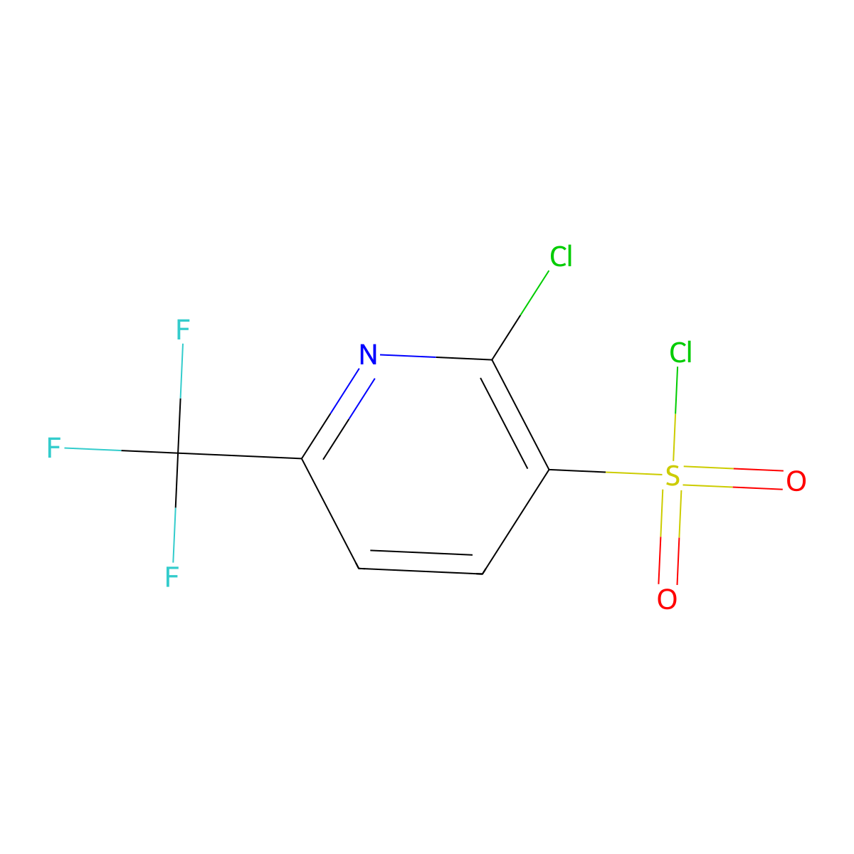 2-Chloro-6-(trifluoromethyl)-3-pyridinesulfonyl chloride molecular structure, CAS 1208081-23-5