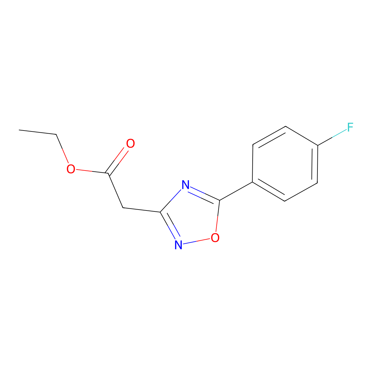 Ethyl 2-[5-(4-fluorophenyl)-1,2,4-oxadiazol-3-yl]acetate molecular structure, CAS 1208081-24-6