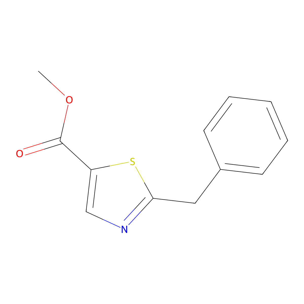 Methyl 2-benzyl-1,3-thiazole-5-carboxylate molecular structure, CAS 1208081-28-0
