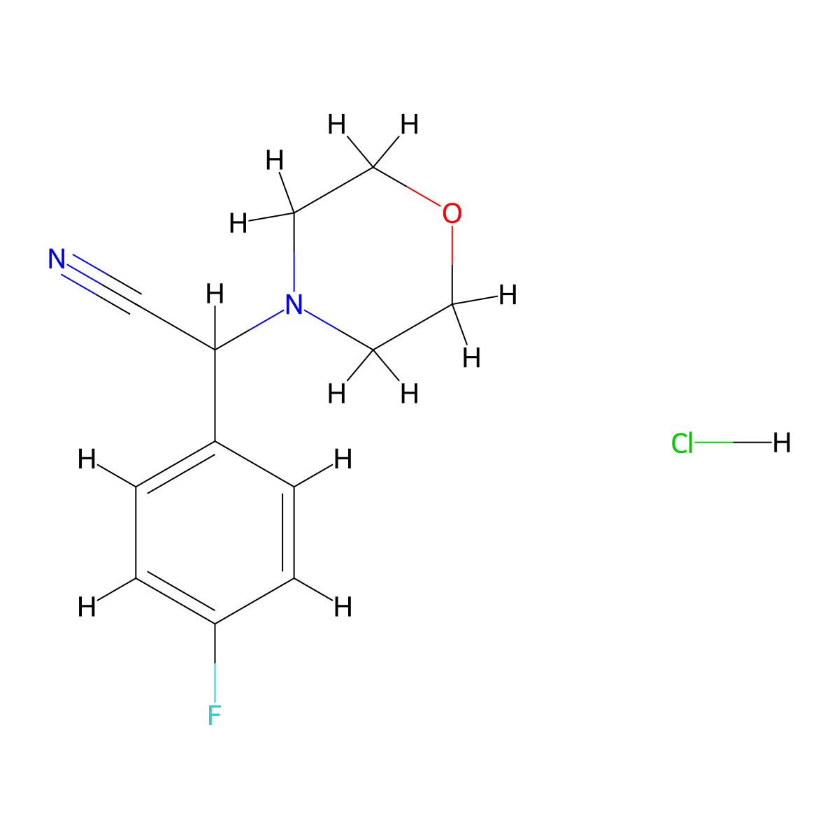 (4-Fluorophenyl)morpholin-4-ylacetonitrile hydrochloride molecular structure, CAS 1208081-30-4