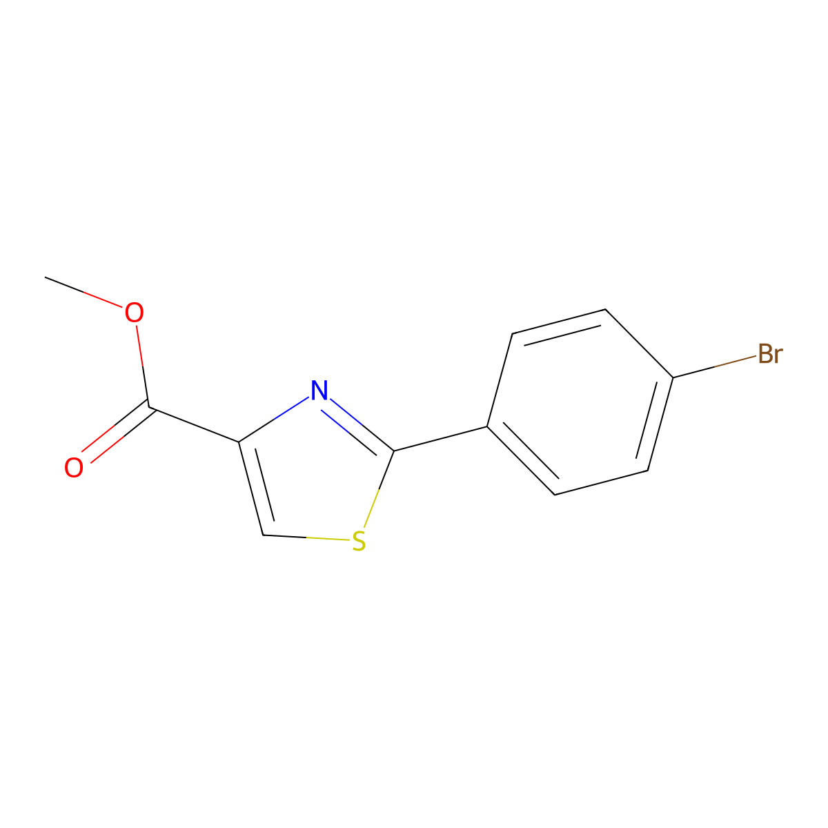 Methyl 2-(4-bromophenyl)thiazole-4-carboxylate molecular structure, CAS 1208081-39-3