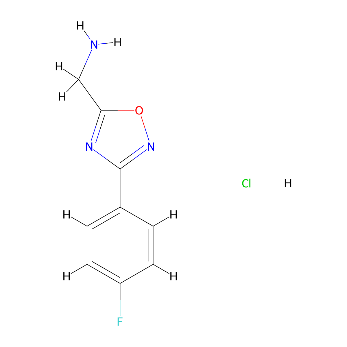 5-Aminomethyl-3-(4-fluorophenyl)-[1,2,4]oxadiazole hydrochloride molecular structure, CAS 1208081-41-7