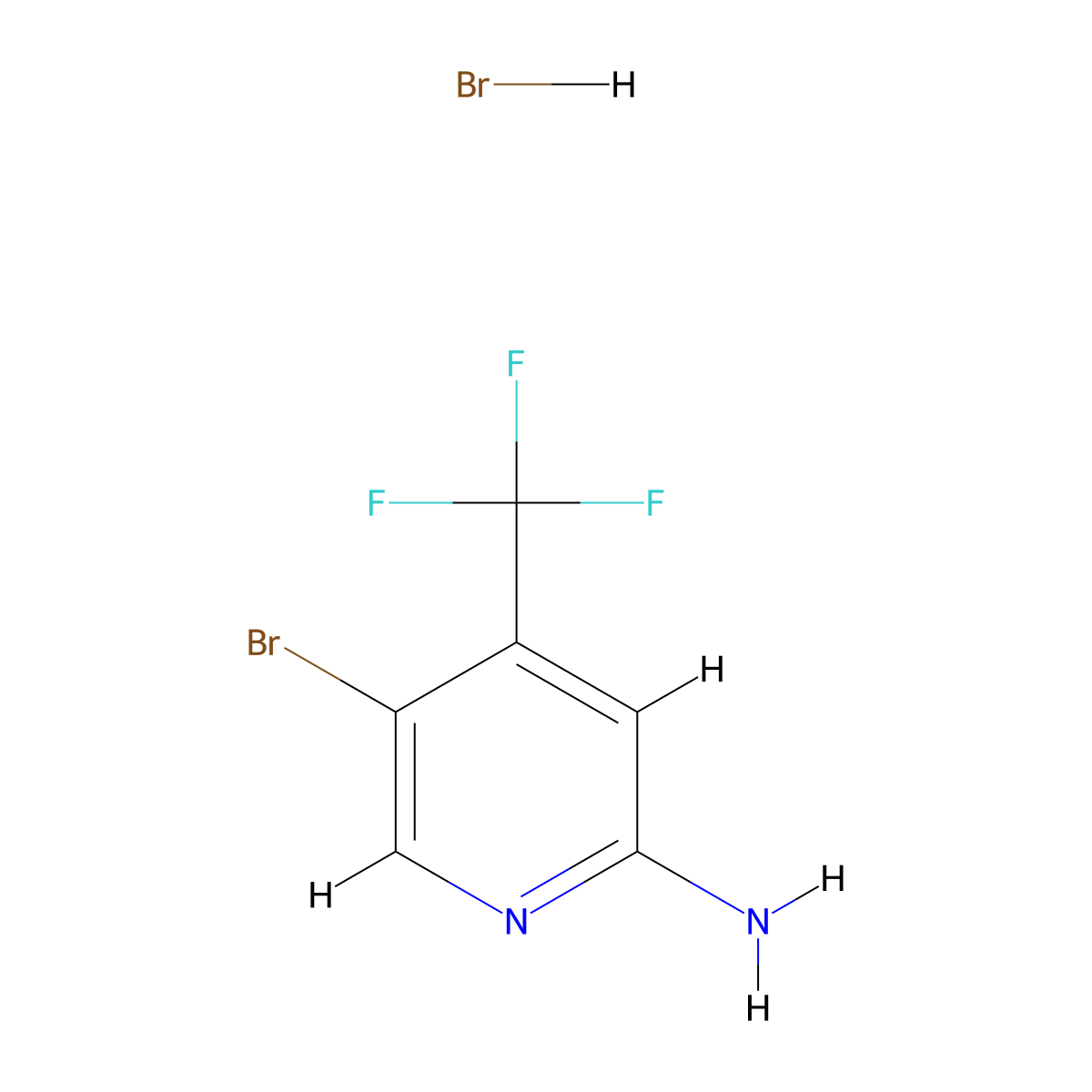 5-Bromo-4-(trifluoromethyl)pyridin-2-amine hydrobromide molecular structure, CAS 1208081-51-9