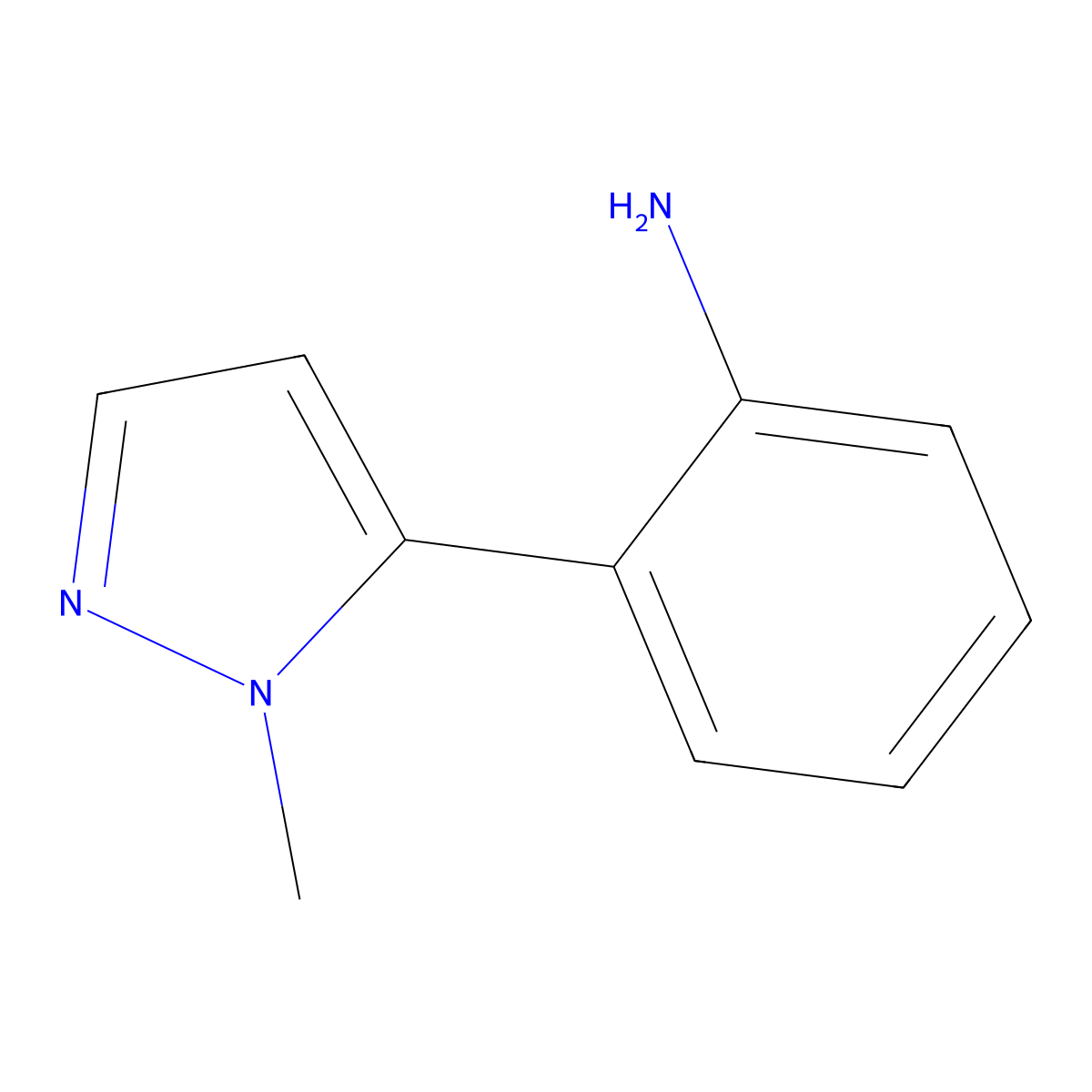 2-(1-methyl-1H-pyrazol-5-yl)aniline molecular structure, CAS 1208081-56-4