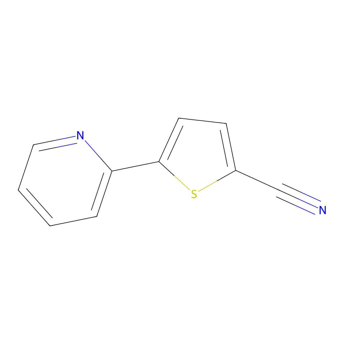 5-Pyridin-2-YL-thiophene-2-carbonitrile molecular structure, CAS 1208081-57-5