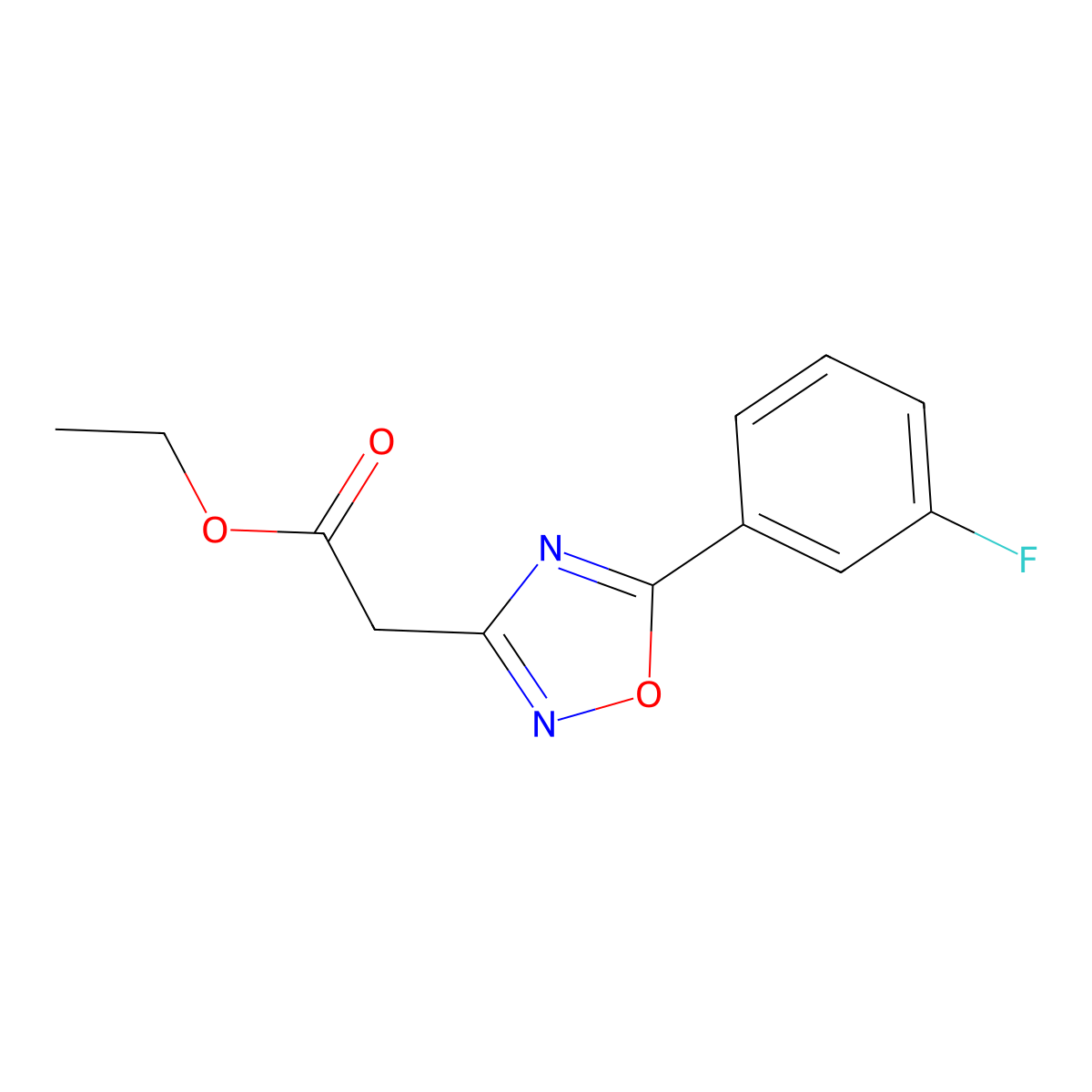 [5-(3-Fluoro-phenyl)-[1,2,4]oxadiazol-3-yl]-acetic acid ethyl ester molecular structure, CAS 1208081-61-1