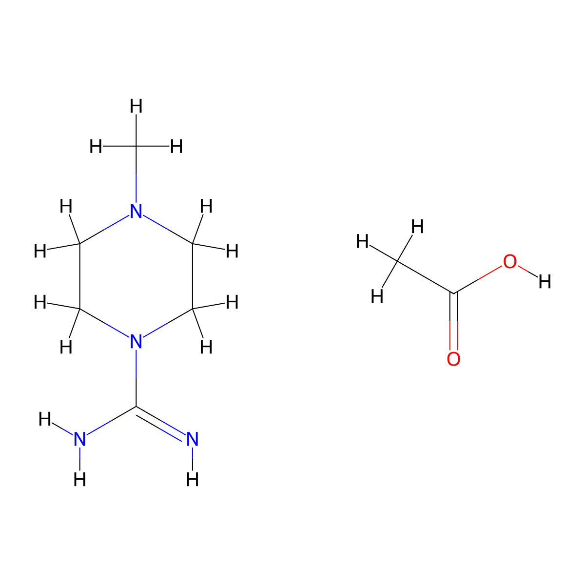 Acetic acid; 4-methylpiperazine-1-carboxamidine molecular structure, CAS 1208081-65-5