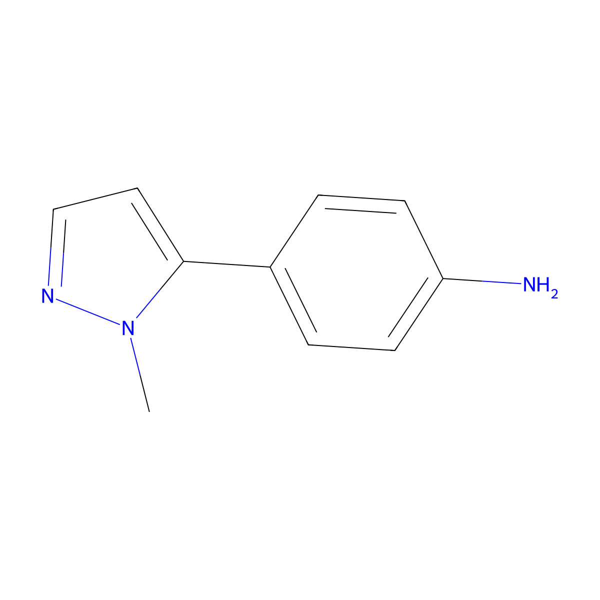 4-(1-methyl-1H-pyrazol-5-yl)aniline molecular structure, CAS 1208081-73-5
