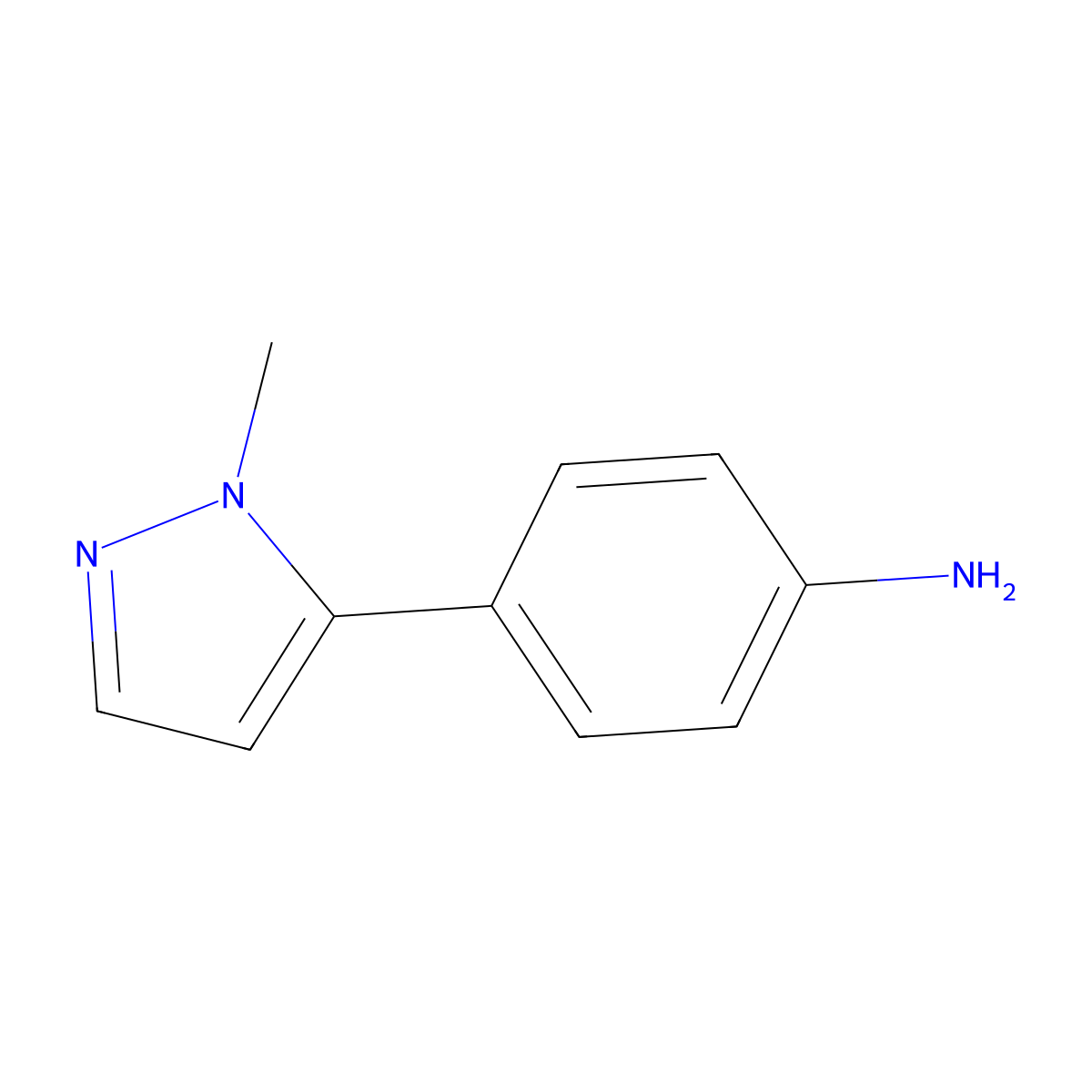4-(1-methyl-1H-pyrazol-5-yl)aniline molecular structure, CAS 1208081-73-5