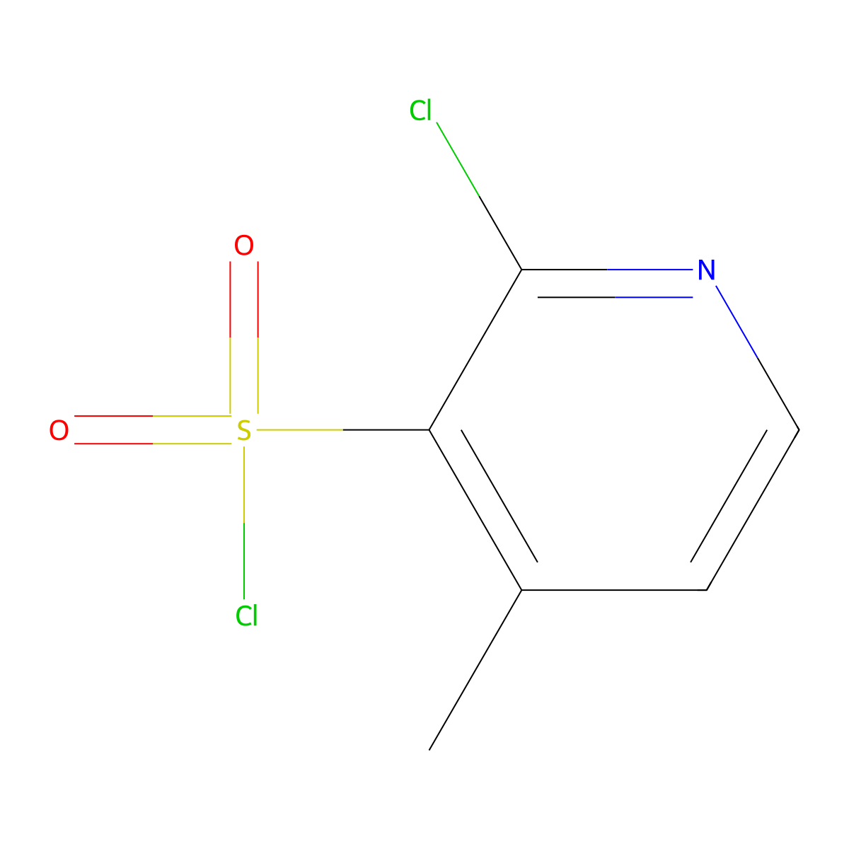 2-Chloro-4-methylpyridine-3-sulfonyl chloride molecular structure, CAS 1208081-91-7