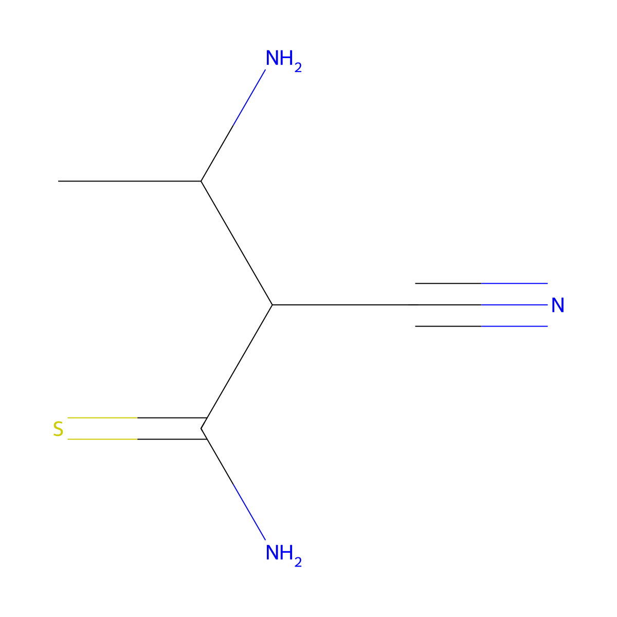 3-Amino-2-cyano-thiobutyramide molecular structure, CAS 1208081-96-2