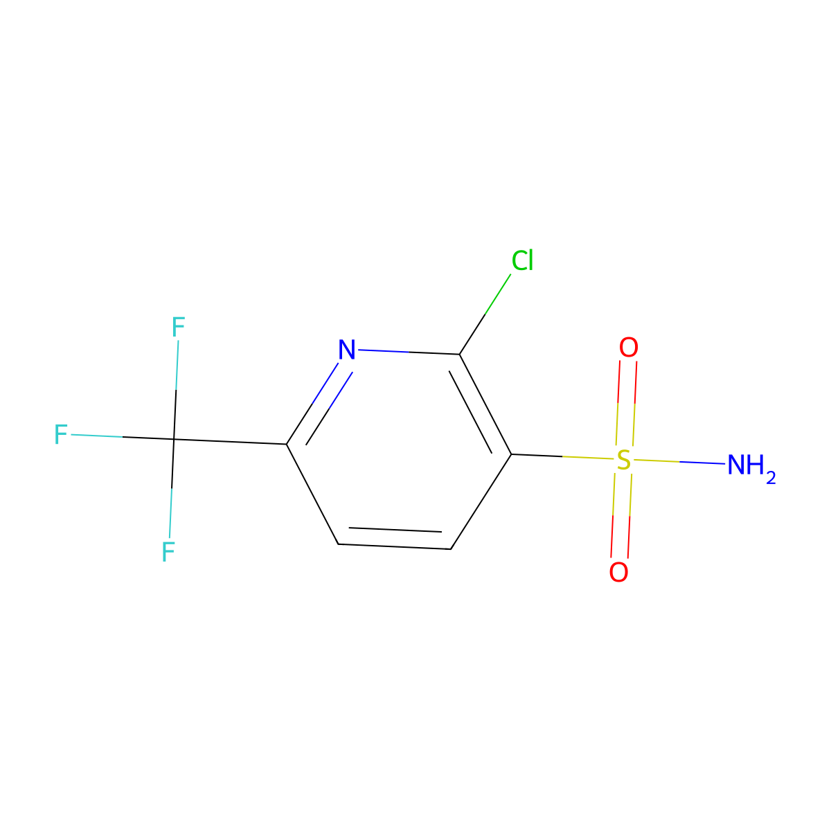 2-Chloro-6-(trifluoromethyl)pyridine-3-sulfonamide molecular structure, CAS 1208081-97-3