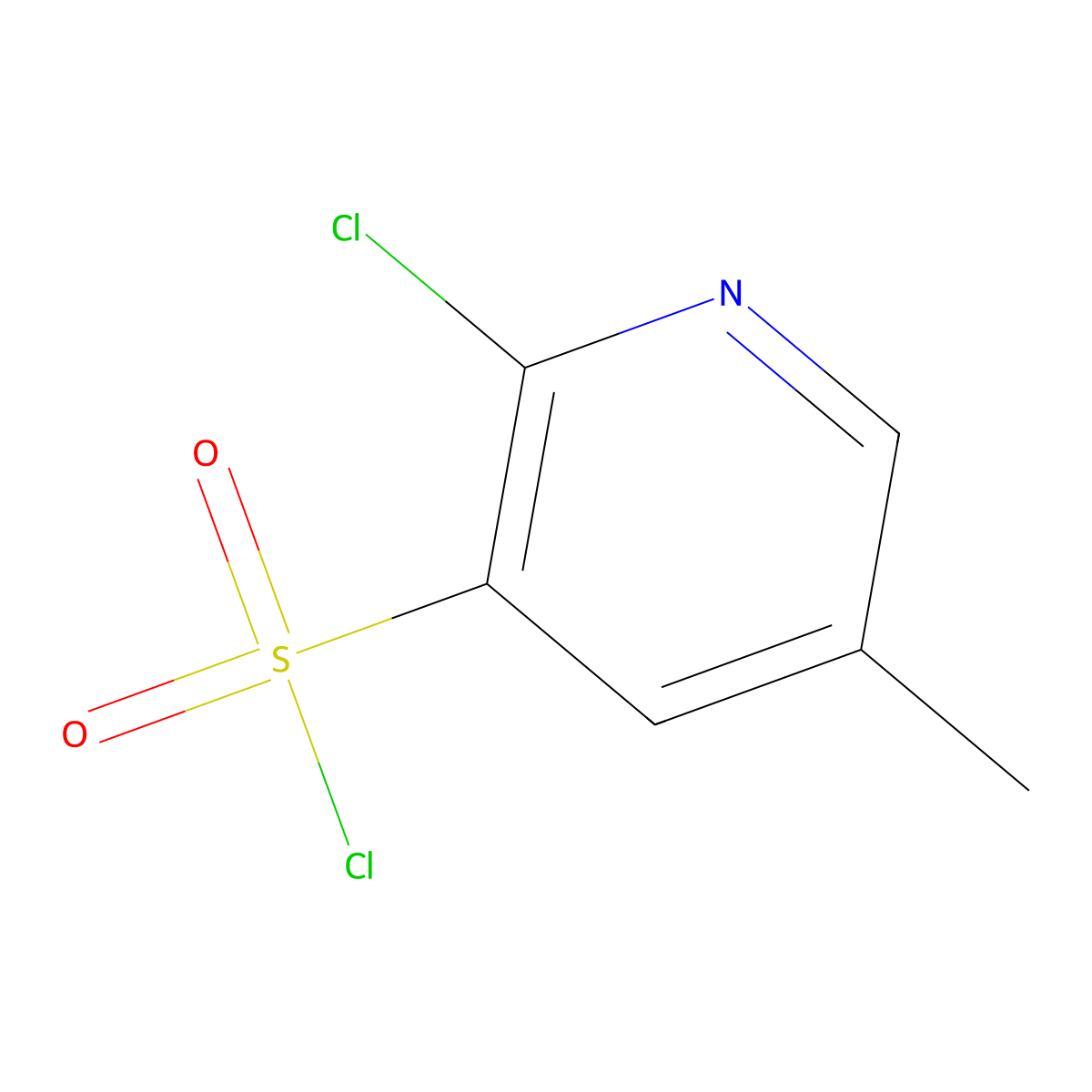2-Chloro-5-methylpyridine-3-sulfonyl chloride molecular structure, CAS 1208081-98-4
