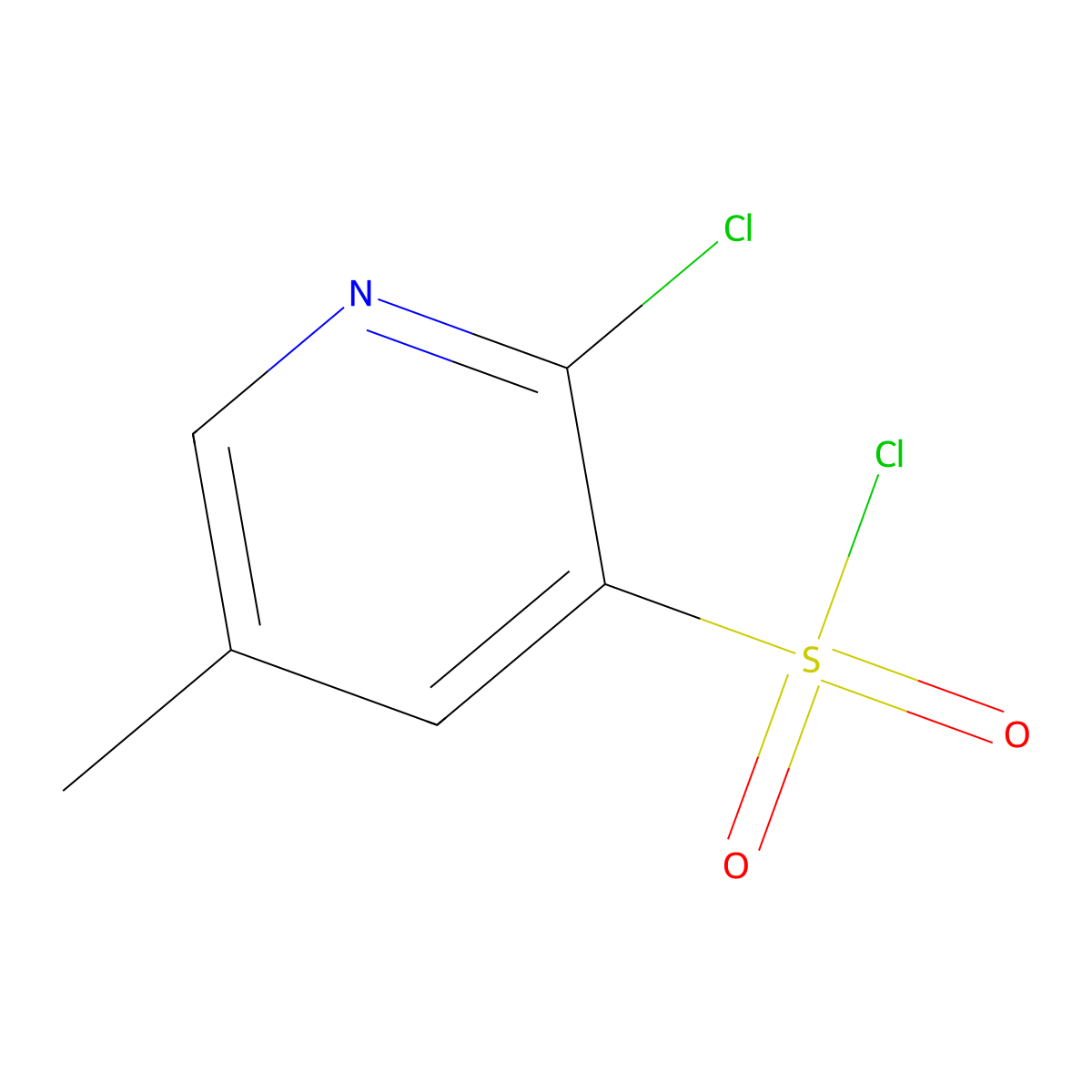 2-Chloro-5-methylpyridine-3-sulfonyl chloride molecular structure, CAS 1208081-98-4
