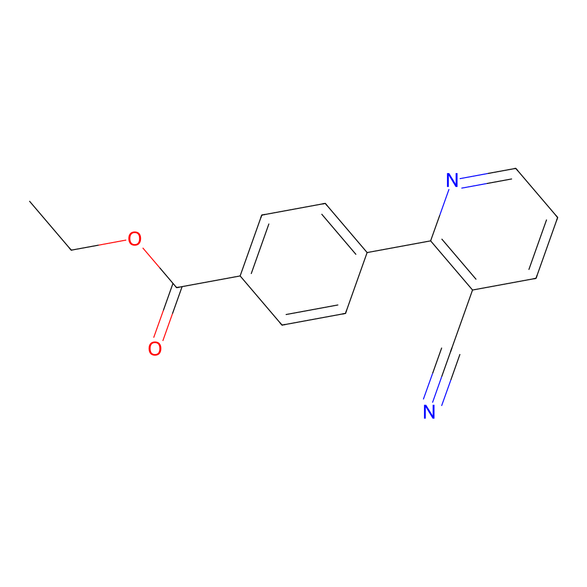 Ethyl 4-(3-cyano-2-pyridinyl)benzoate molecular structure, CAS 1208081-99-5