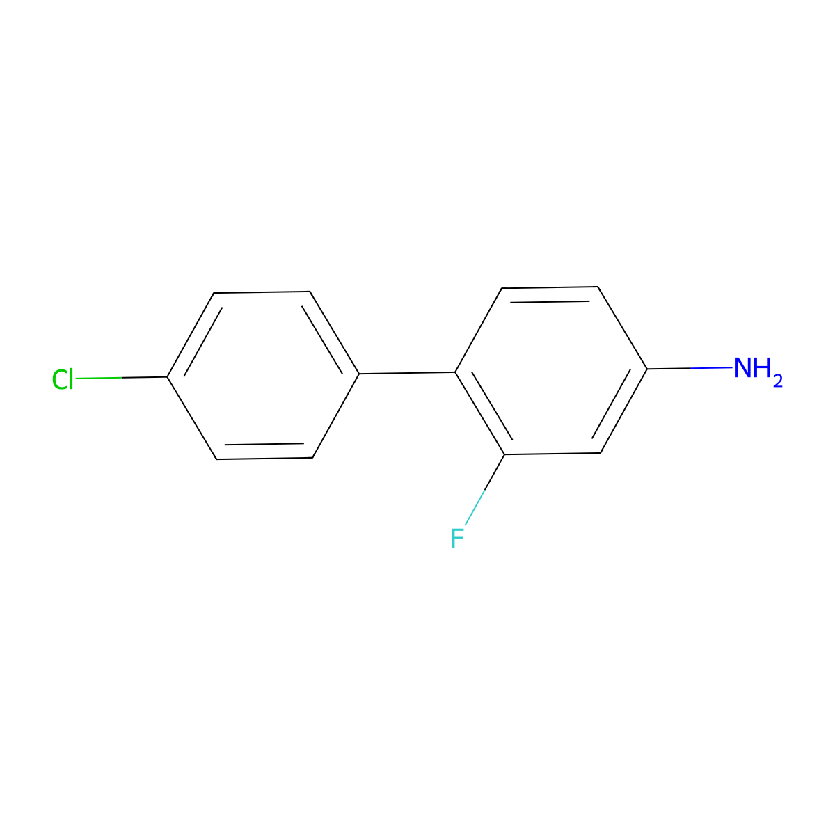 4-(4-Chlorophenyl)-3-fluoroaniline molecular structure, CAS 1208082-09-0