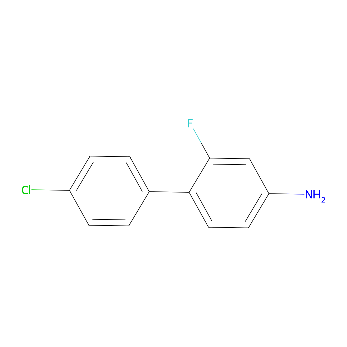4-(4-Chlorophenyl)-3-fluoroaniline molecular structure, CAS 1208082-09-0