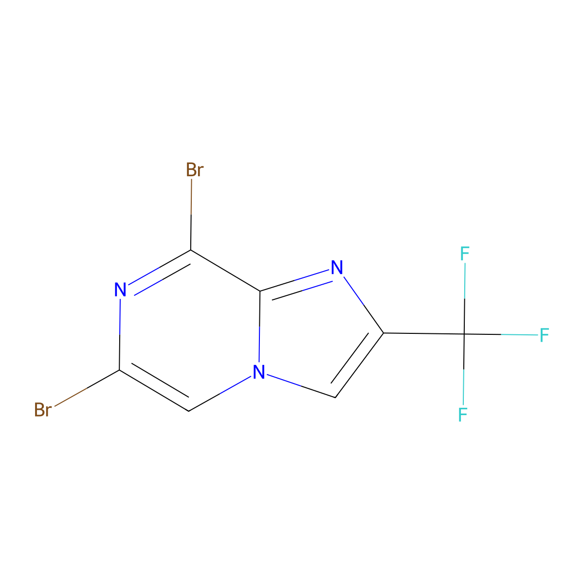 6,8-Dibromo-2-(trifluoromethyl)imidazo[1,2-a]pyrazine molecular structure, CAS 1208082-24-9