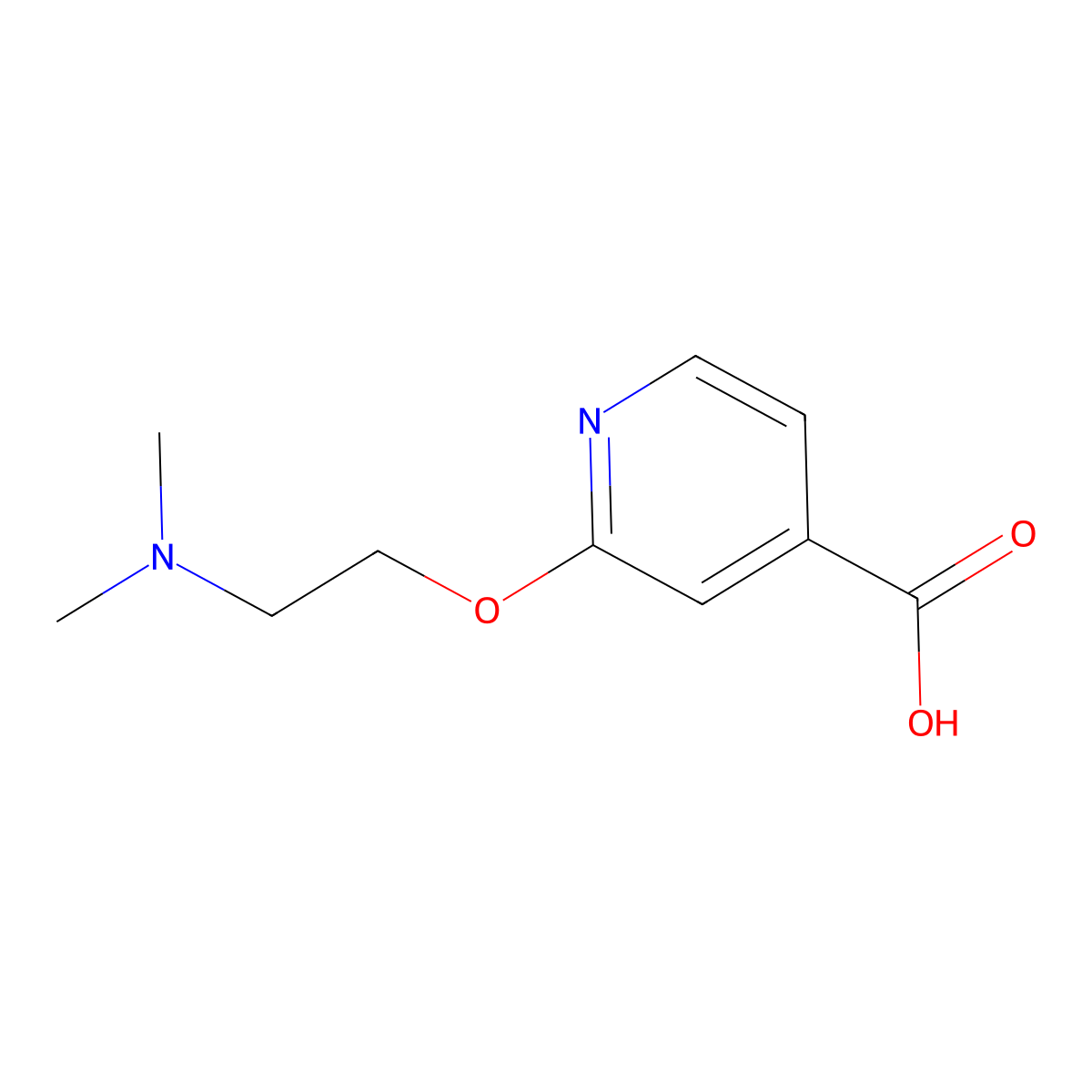 2-[2-(Dimethylamino)ethoxy]pyridine-4-carboxylic acid molecular structure, CAS 1208082-41-0