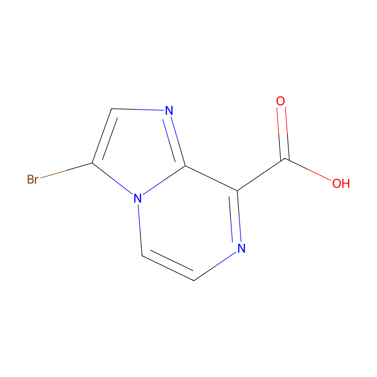 3-Bromoimidazo(1,2-a)pyrazine-8-carboxylic acid molecular structure, CAS 1208082-43-2