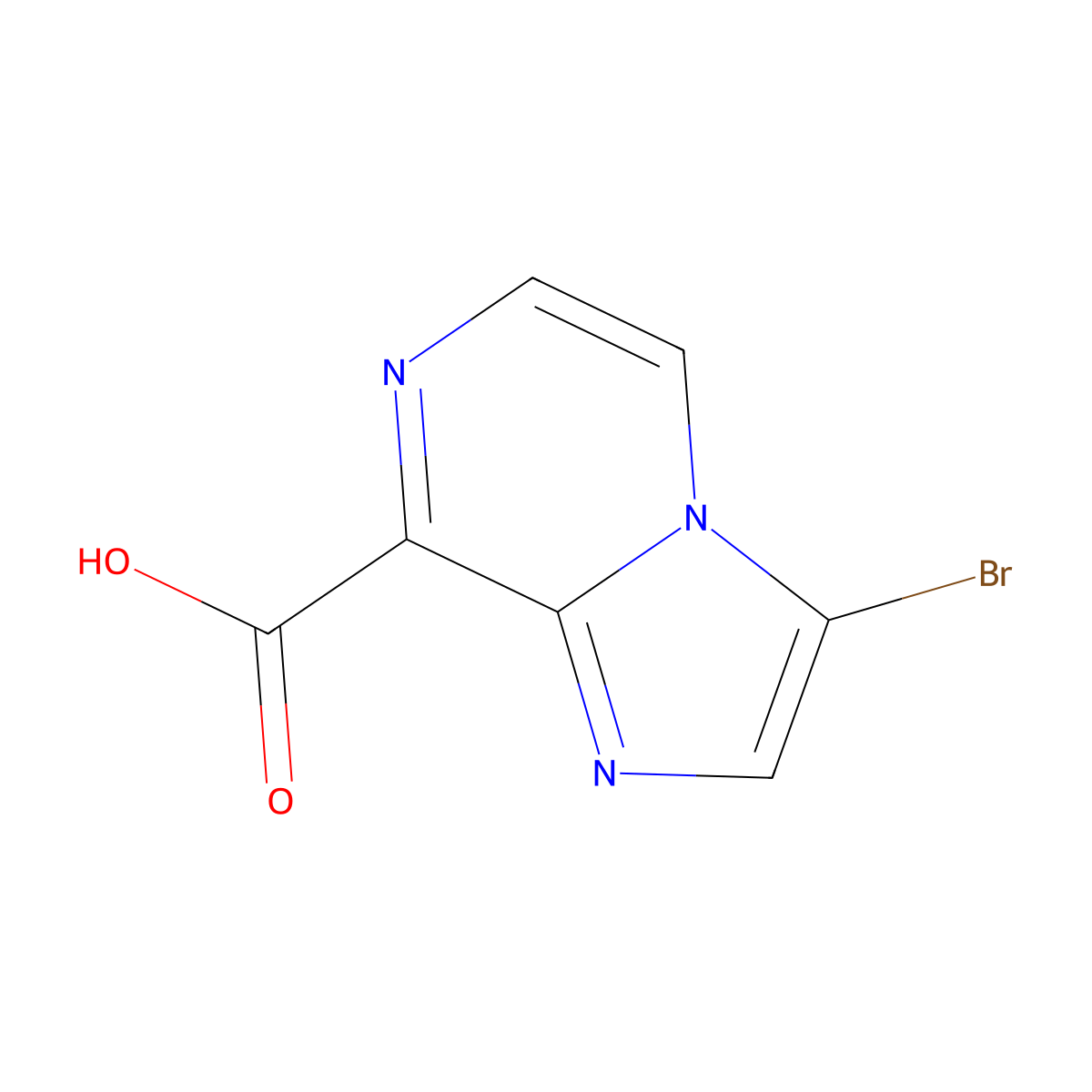 3-Bromoimidazo(1,2-a)pyrazine-8-carboxylic acid molecular structure, CAS 1208082-43-2