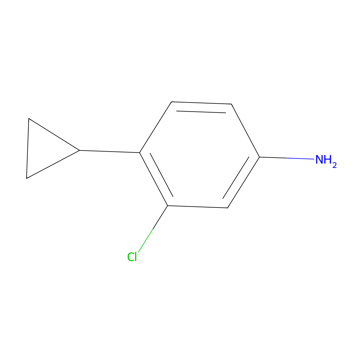 3-Chloro-4-cyclopropylaniline molecular structure, CAS 1208082-73-8