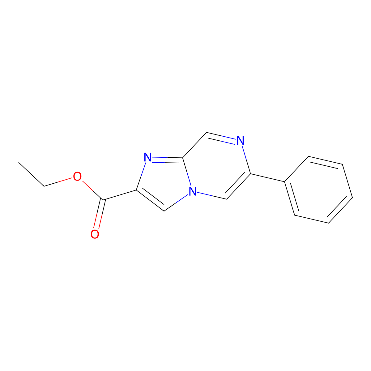 Ethyl 6-phenylimidazo[1,2-a]pyrazine-2-carboxylate molecular structure, CAS 1208082-81-8