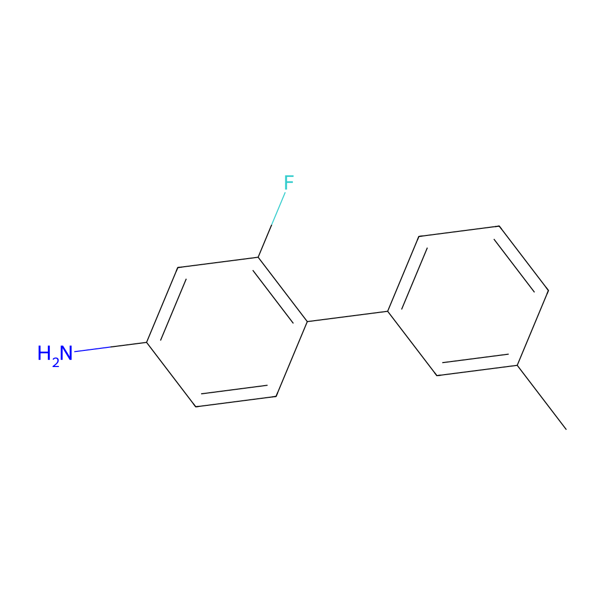 2-Fluoro-3'-methyl-[1,1'-biphenyl]-4-amine molecular structure, CAS 1208082-85-2