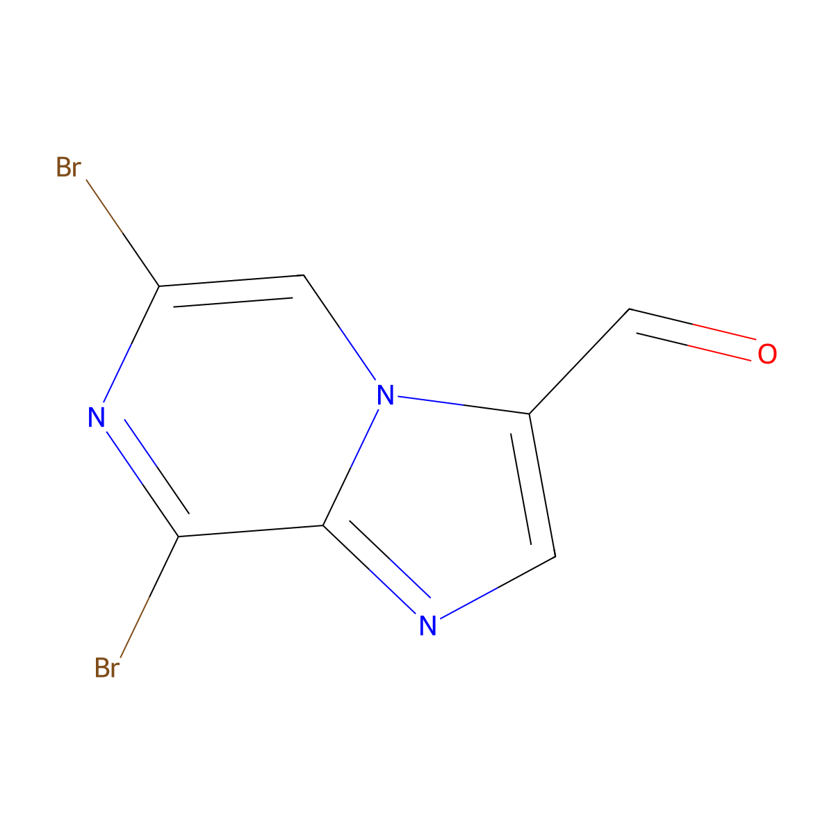 6,8-Dibromoimidazo[1,2-a]pyrazine-3-carbaldehyde molecular structure, CAS 1208082-87-4