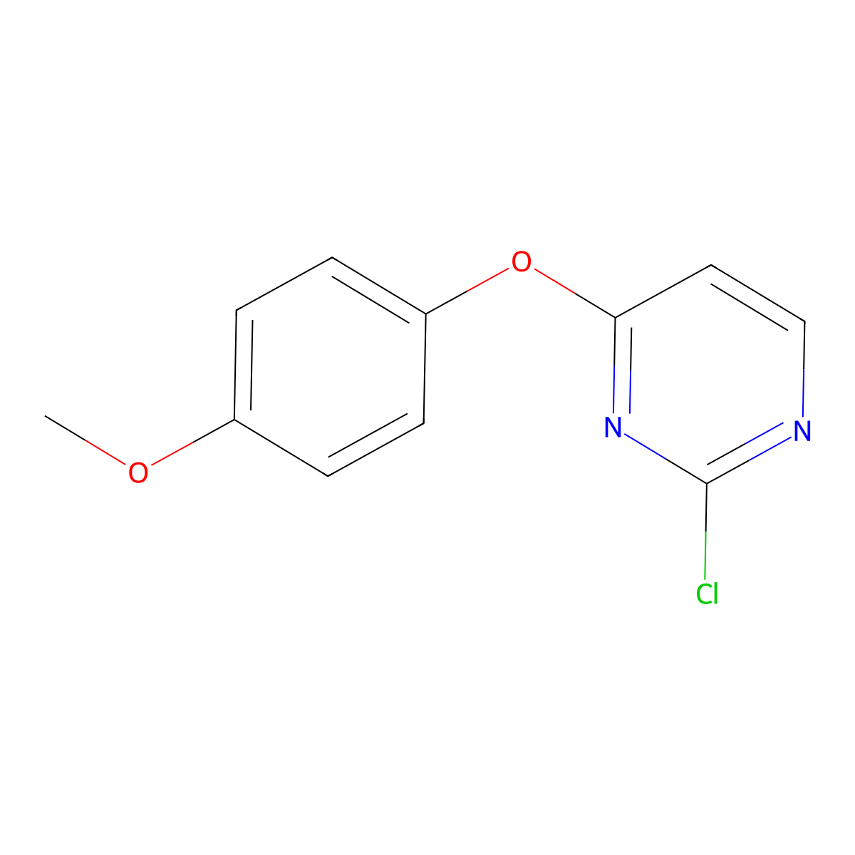 2-Chloro-4-(4-methoxyphenoxy)pyrimidine molecular structure, CAS 1208083-06-0