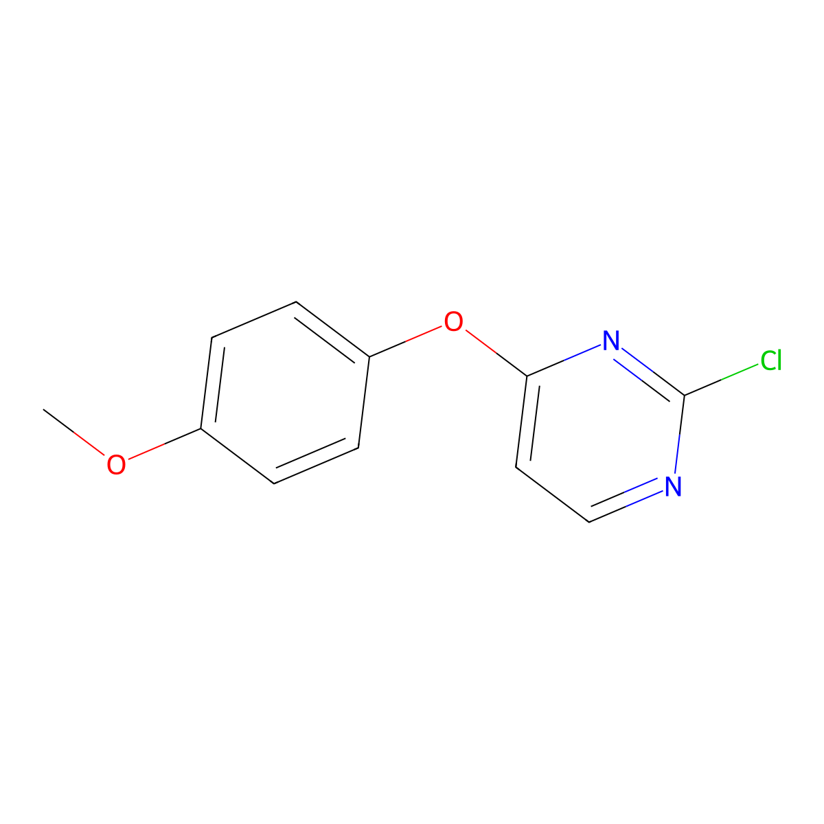 2-Chloro-4-(4-methoxyphenoxy)pyrimidine molecular structure, CAS 1208083-06-0