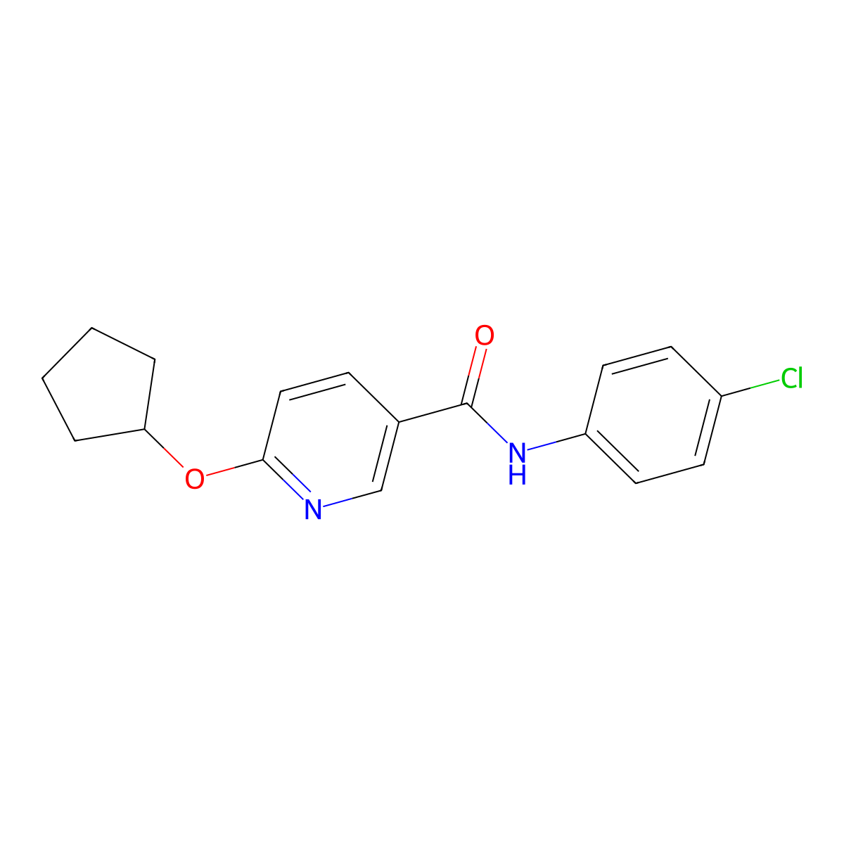 N-(4-Chlorophenyl)-6-(cyclopentyloxy)-3-pyridinecarboxamide molecular structure, CAS 1208083-08-2