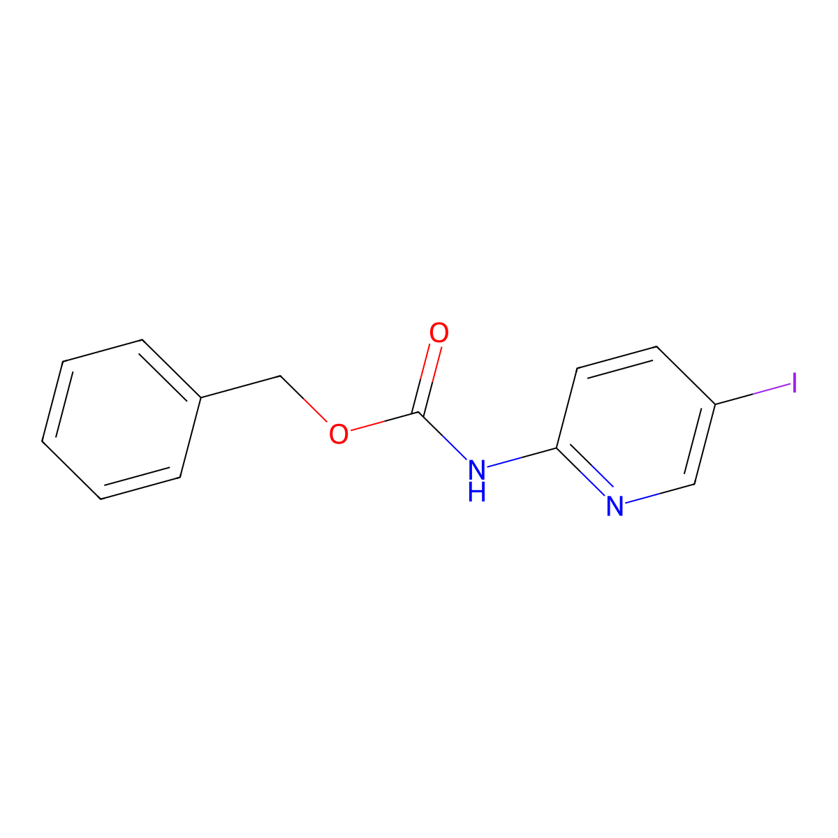 benzyl N-(5-iodopyridin-2-yl)carbamate molecular structure, CAS 1208083-10-6