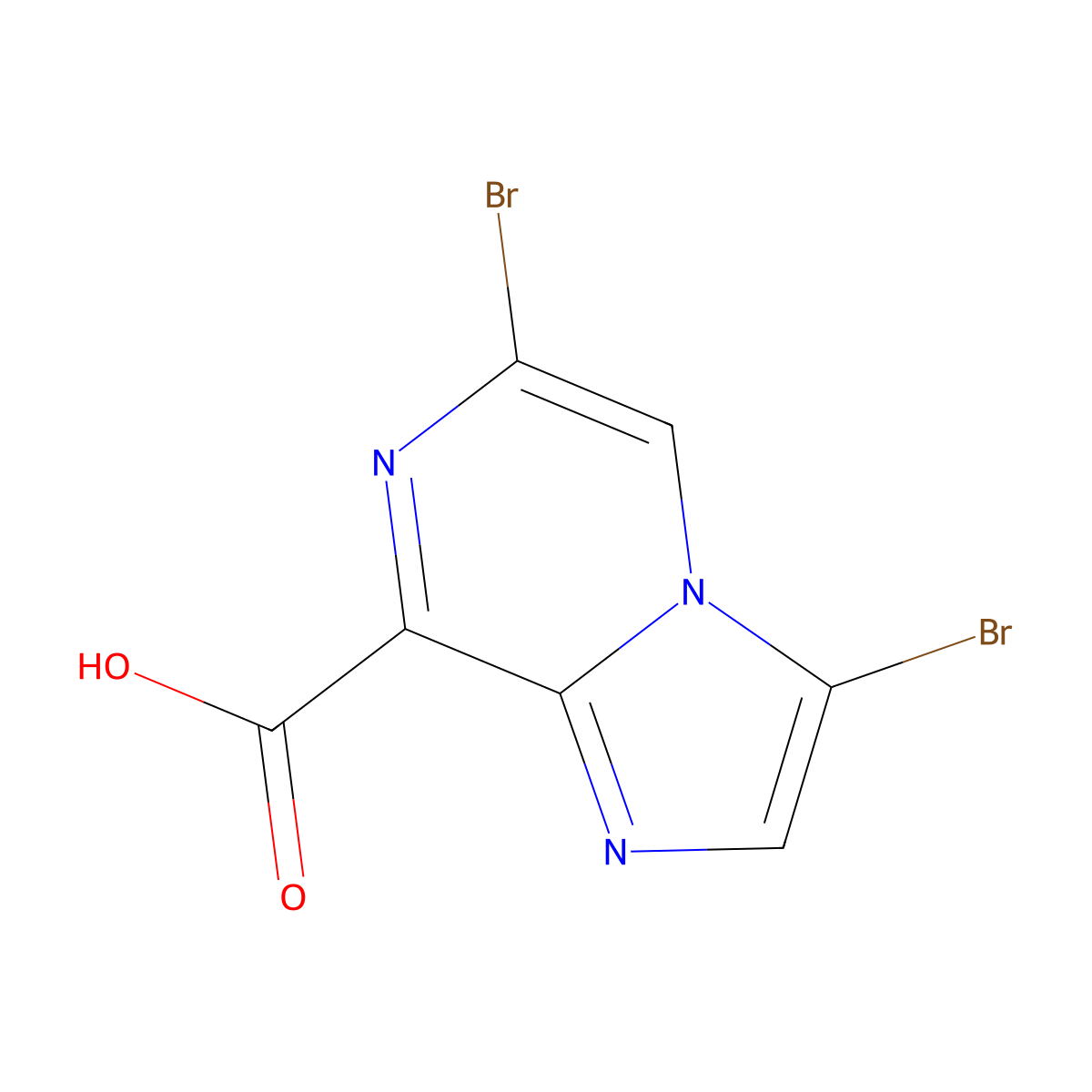 3,6-Dibromoimidazo[1,2-a]pyrazine-8-carboxylic acid molecular structure, CAS 1208083-46-8