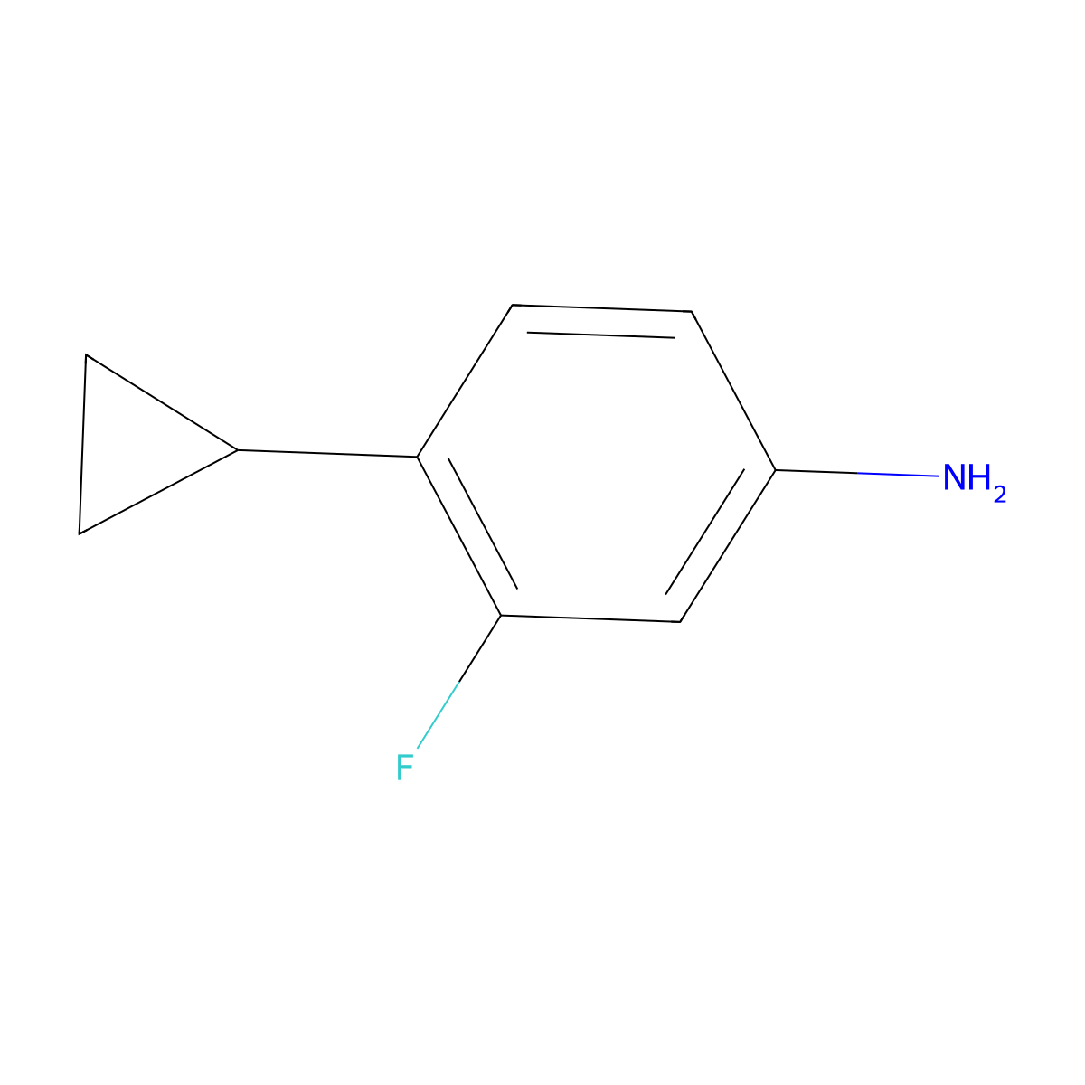 4-Cyclopropyl-3-fluoroaniline molecular structure, CAS 1208083-48-0