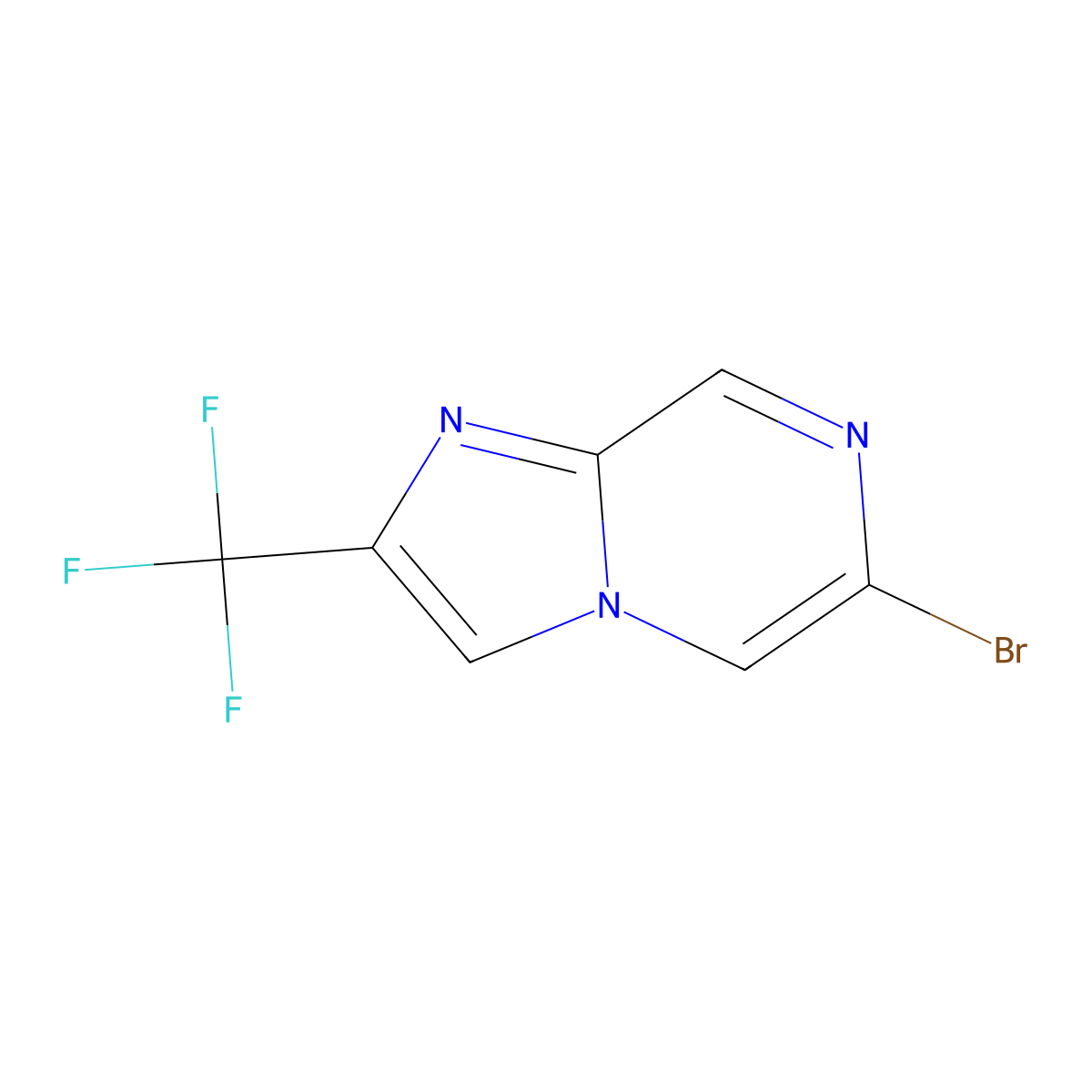 6-Bromo-2-(trifluoromethyl)imidazo[1,2-a]pyrazine molecular structure, CAS 1208084-50-7