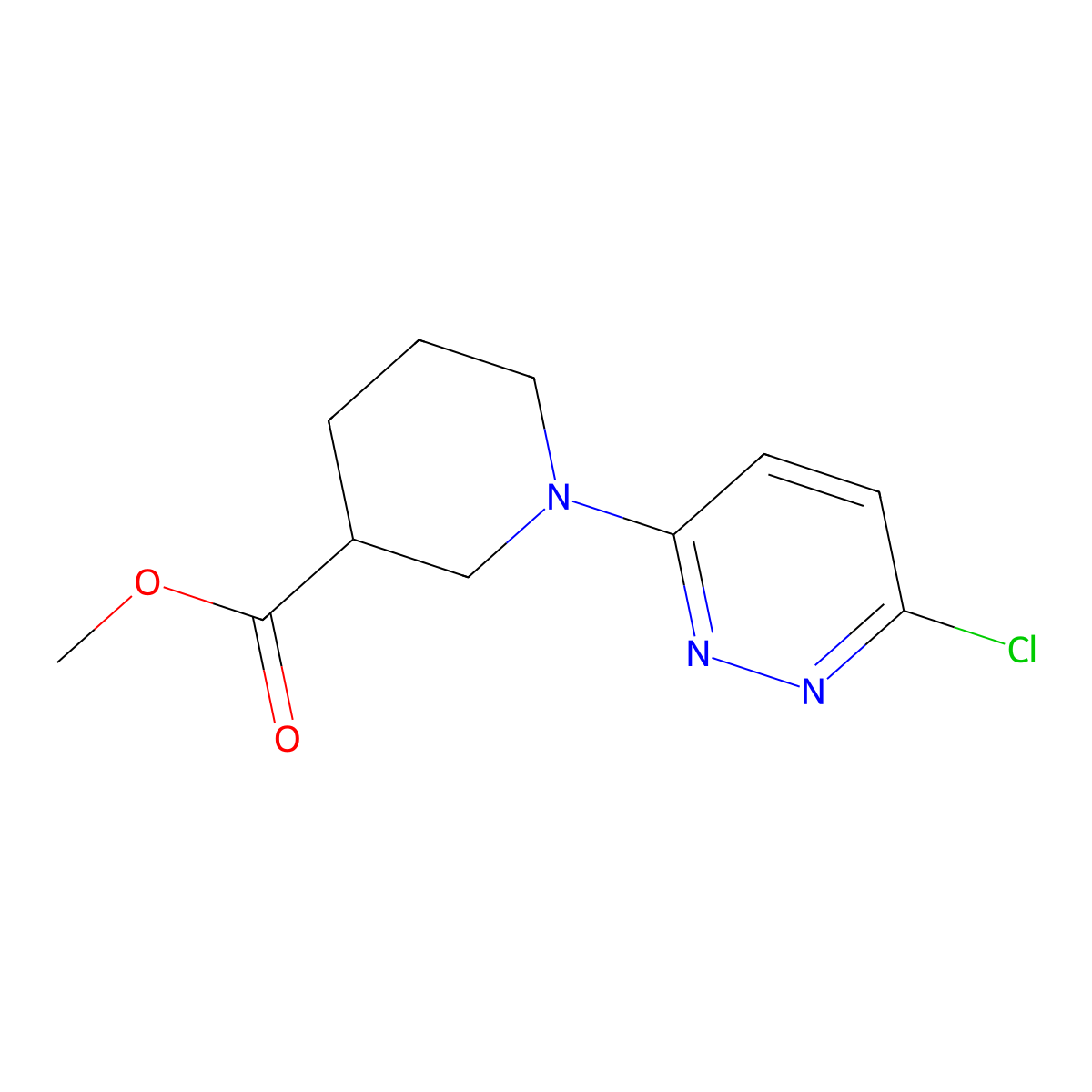 Methyl 1-(6-Chloro-3-pyridazinyl)piperidine-3-carboxylate molecular structure, CAS 1208086-32-1