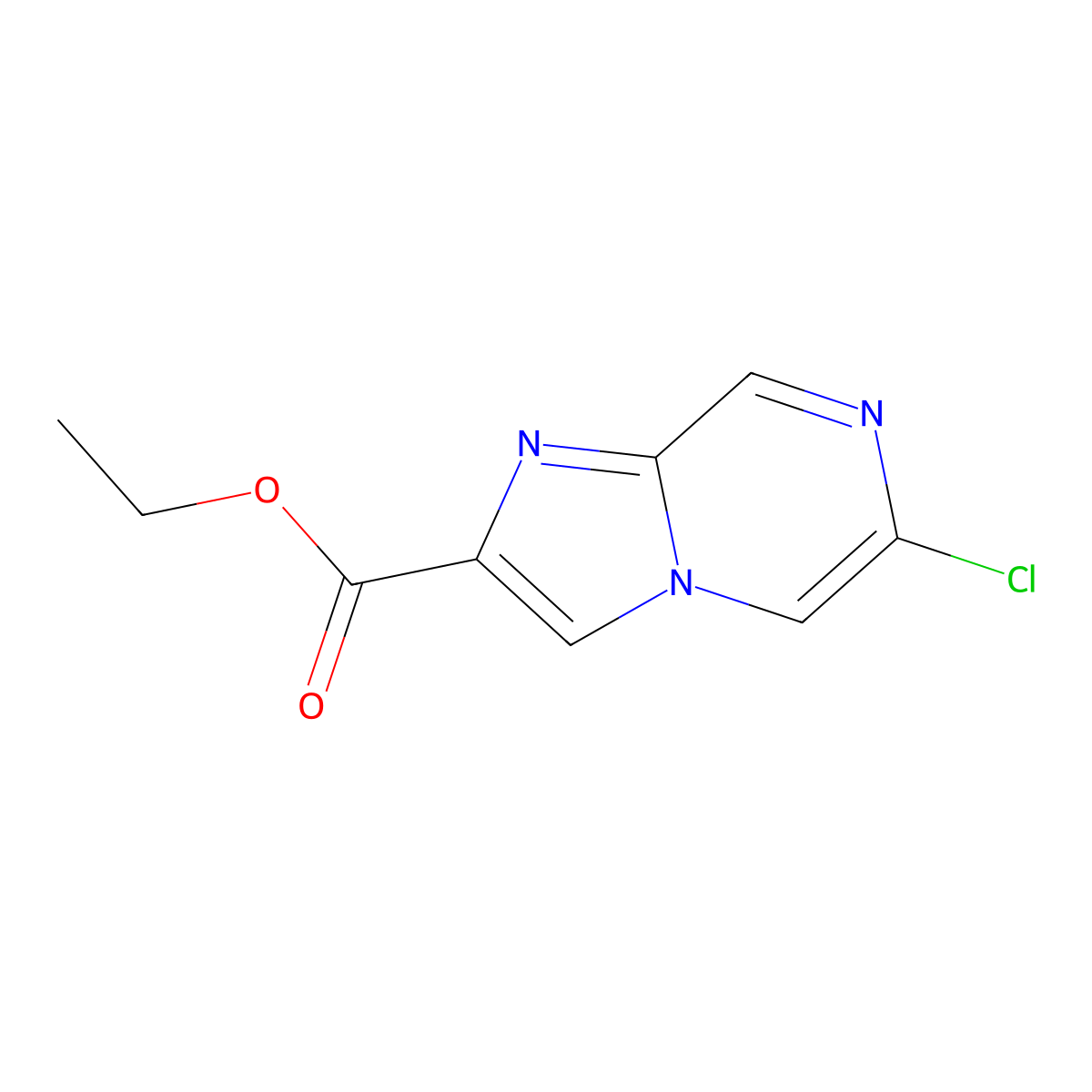 Ethyl 6-chloroimidazo[1,2-a]pyrazine-2-carboxylate molecular structure, CAS 1208087-37-9