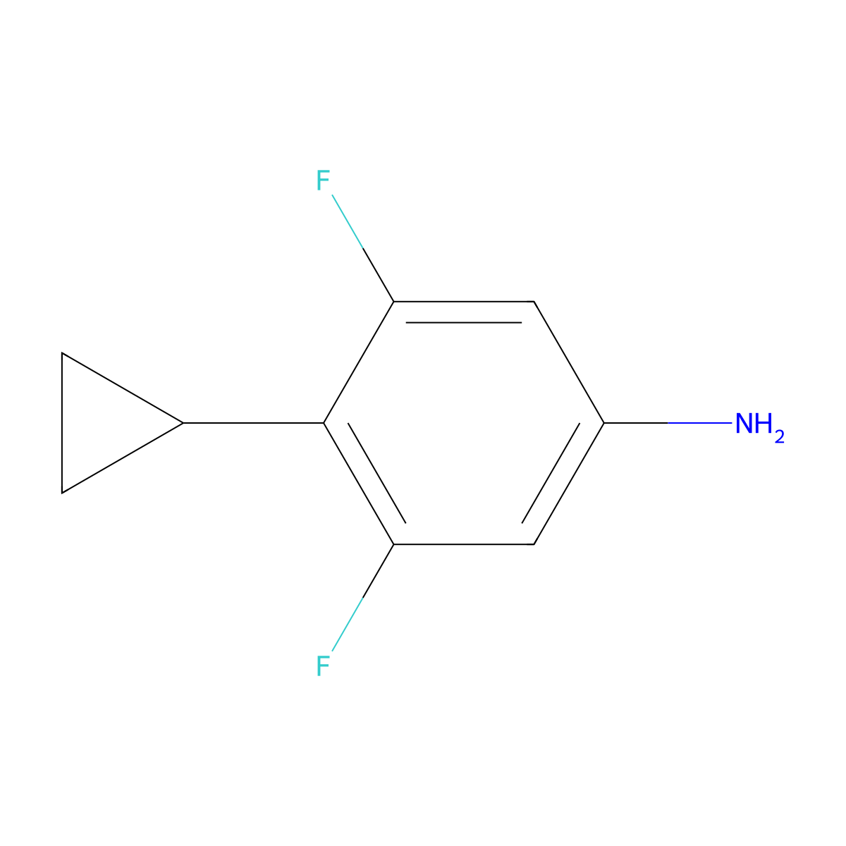 4-Cyclopropyl-3,5-difluoroaniline molecular structure, CAS 1208087-40-4