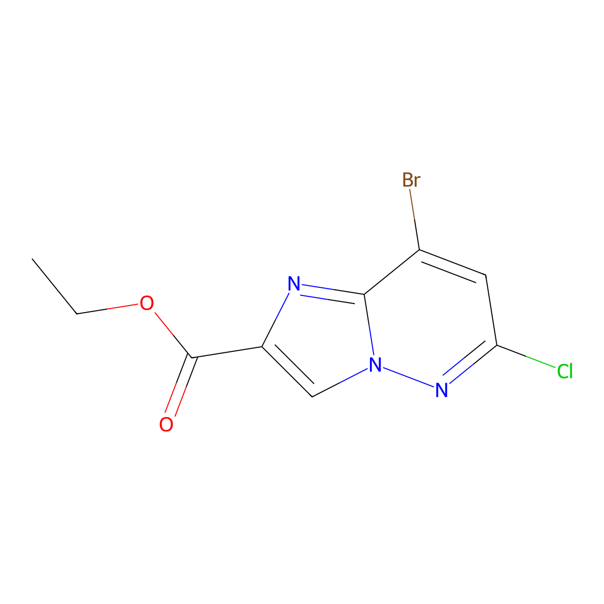 Ethyl 8-bromo-6-chloroimidazo[1,2-b]pyridazine-2-carboxylate molecular structure, CAS 1208087-79-9