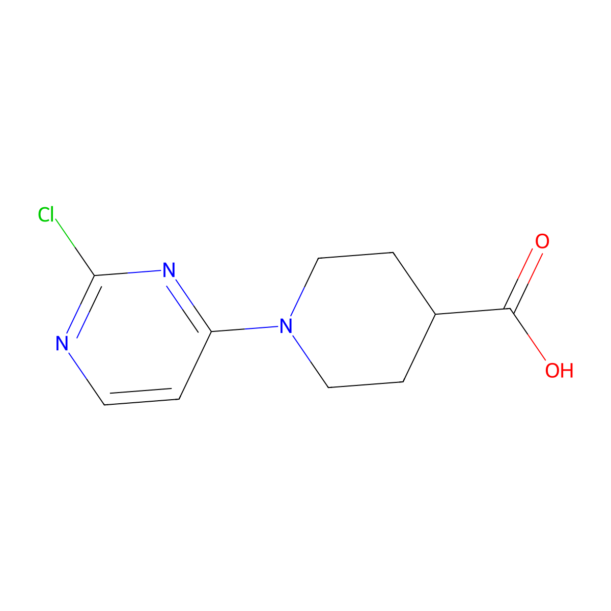 1-(2-Chloropyrimidin-4-yl)piperidine-4-carboxylic acid molecular structure, CAS 1208087-83-5