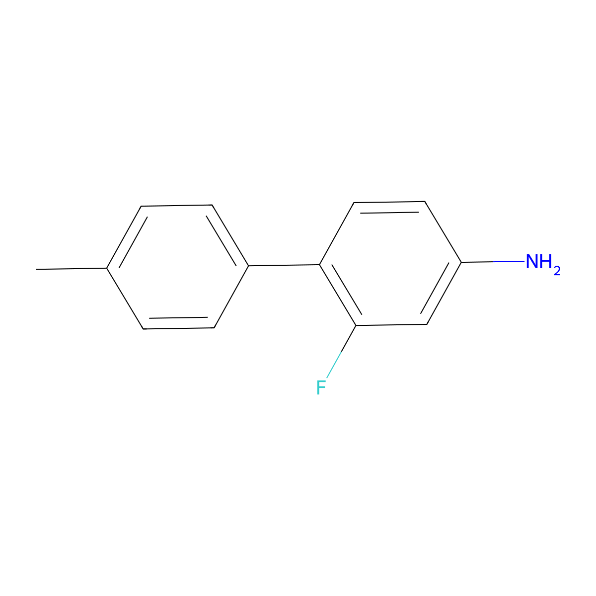 2-Fluoro-4'-methyl-[1,1'-biphenyl]-4-amine molecular structure, CAS 1208087-98-2