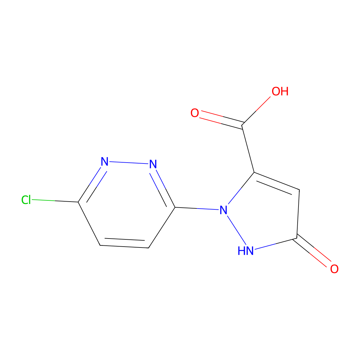 2-(6-chloropyridazin-3-yl)-5-oxo-2,5-dihydro-1H-pyrazole-3-carboxylic acid molecular structure, CAS 1208089-53-5