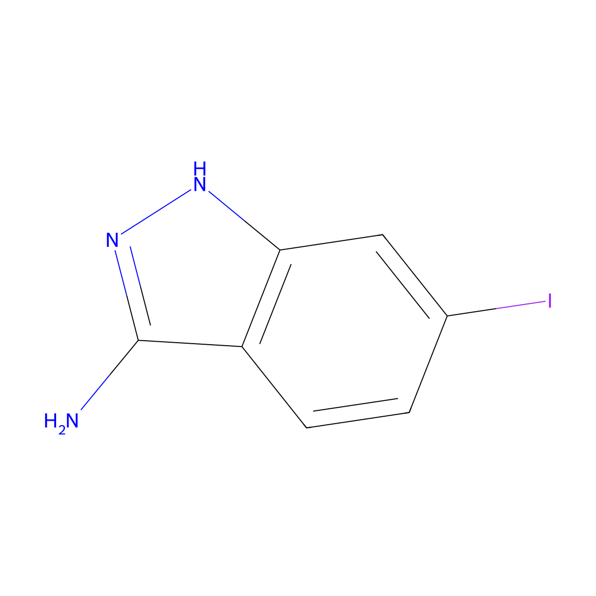 6-Iodo-1H-indazol-3-ylamine molecular structure, CAS 1208089-80-8