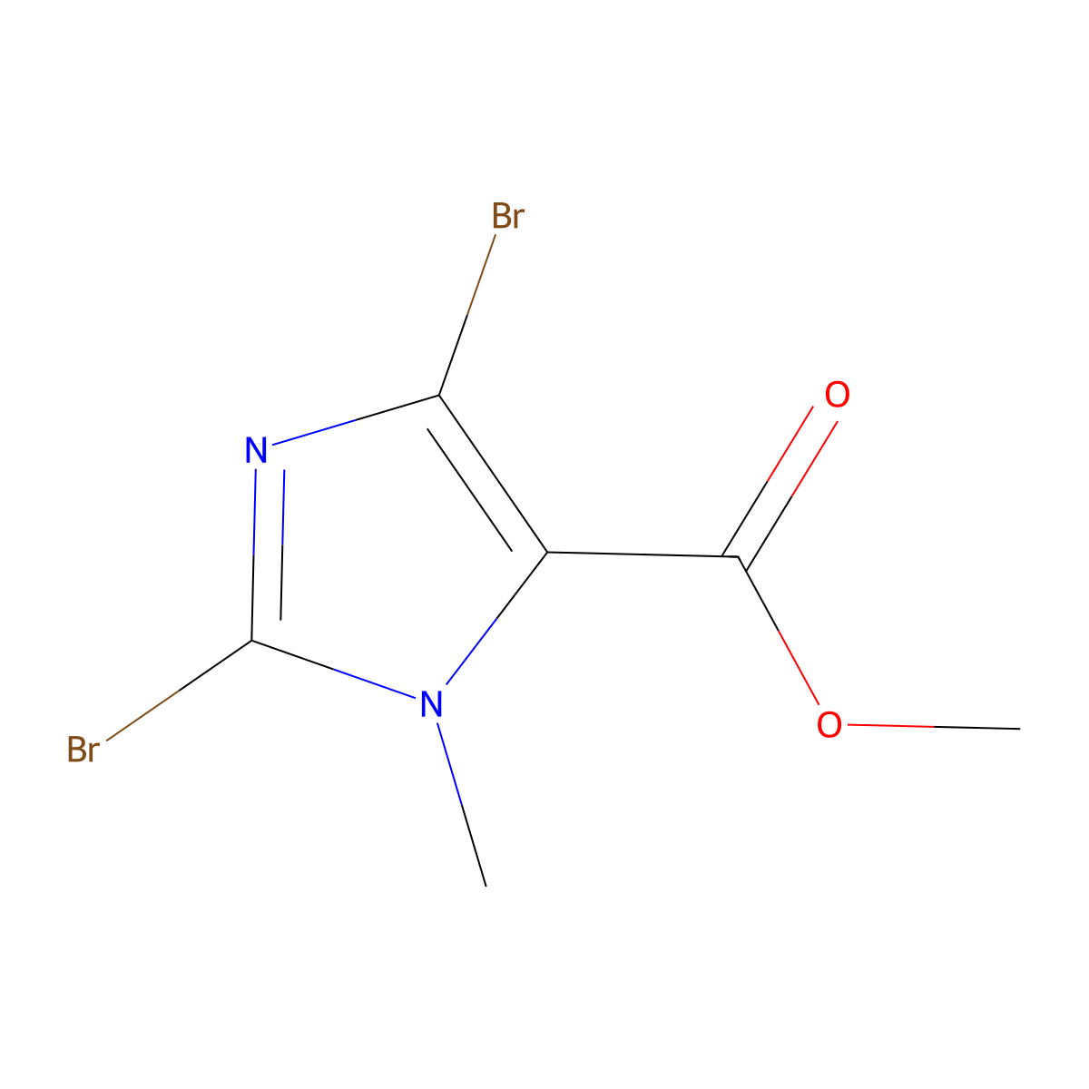 Imidazole-4-carboxylic acid, 2,5-dibromo-3-methyl-, methyl ester molecular structure, CAS 120809-55-4