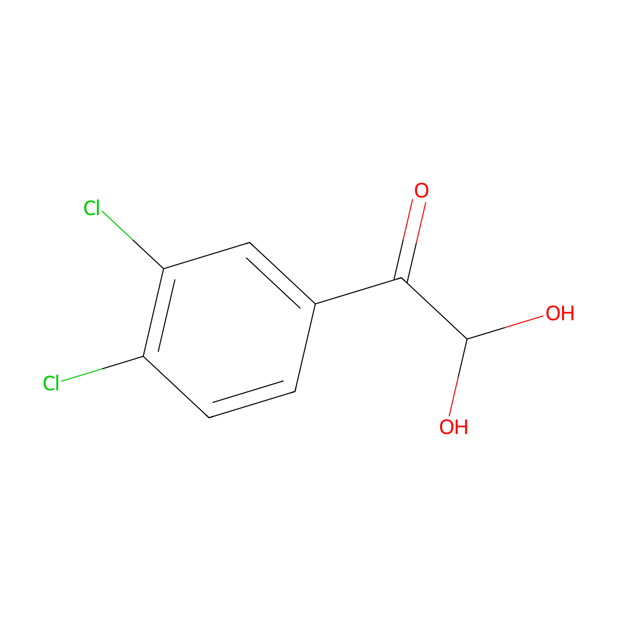 1-(3,4-Dichlorophenyl)-2,2-dihydroxyethan-1-one molecular structure, CAS 1208090-93-0