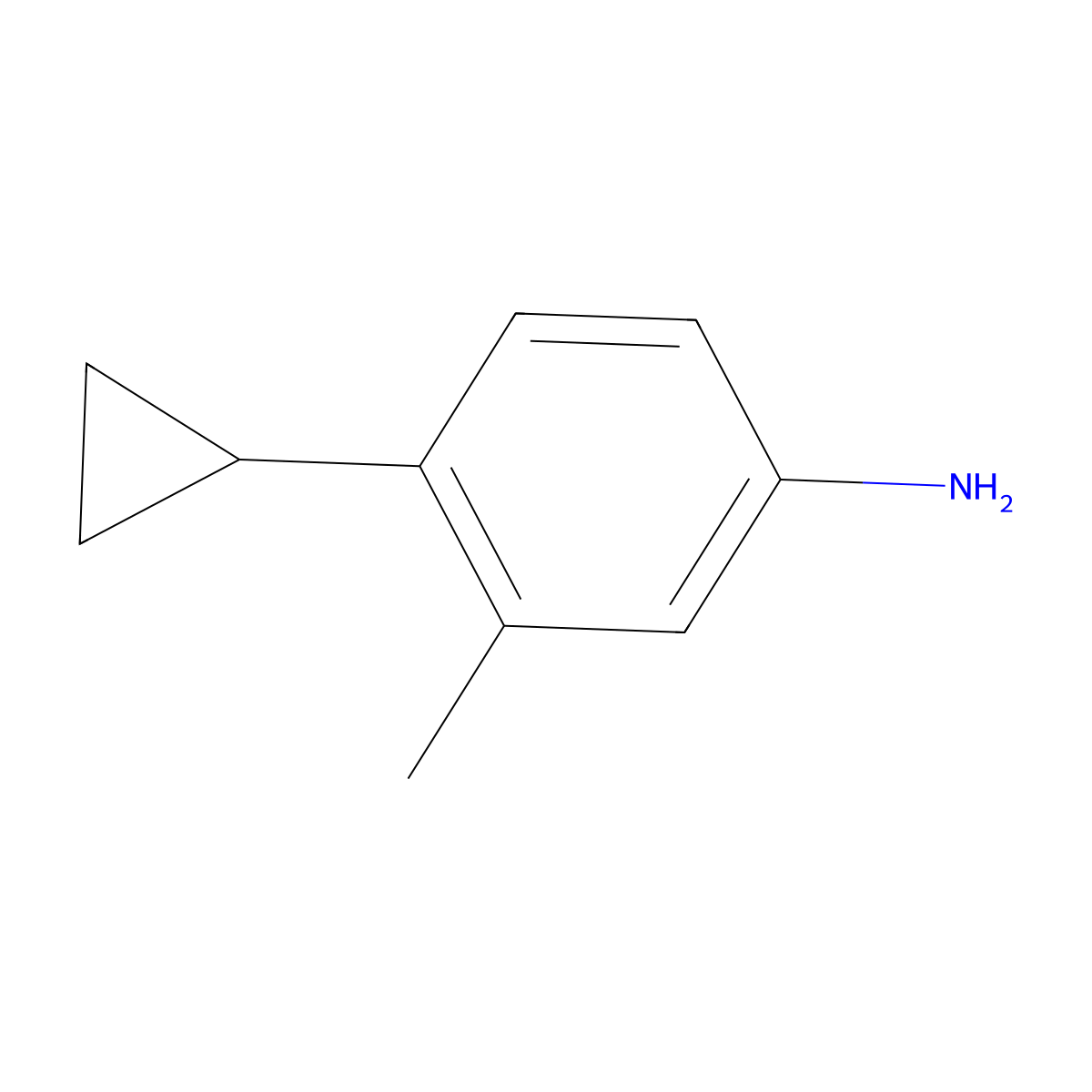 4-Cyclopropyl-3-methylaniline molecular structure, CAS 1208091-47-7