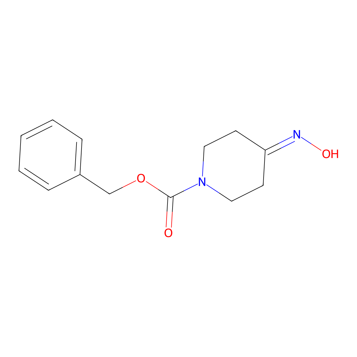 Benzyl 4-(hydroxyimino)piperidine-1-carboxylate molecular structure, CAS 1208098-44-5