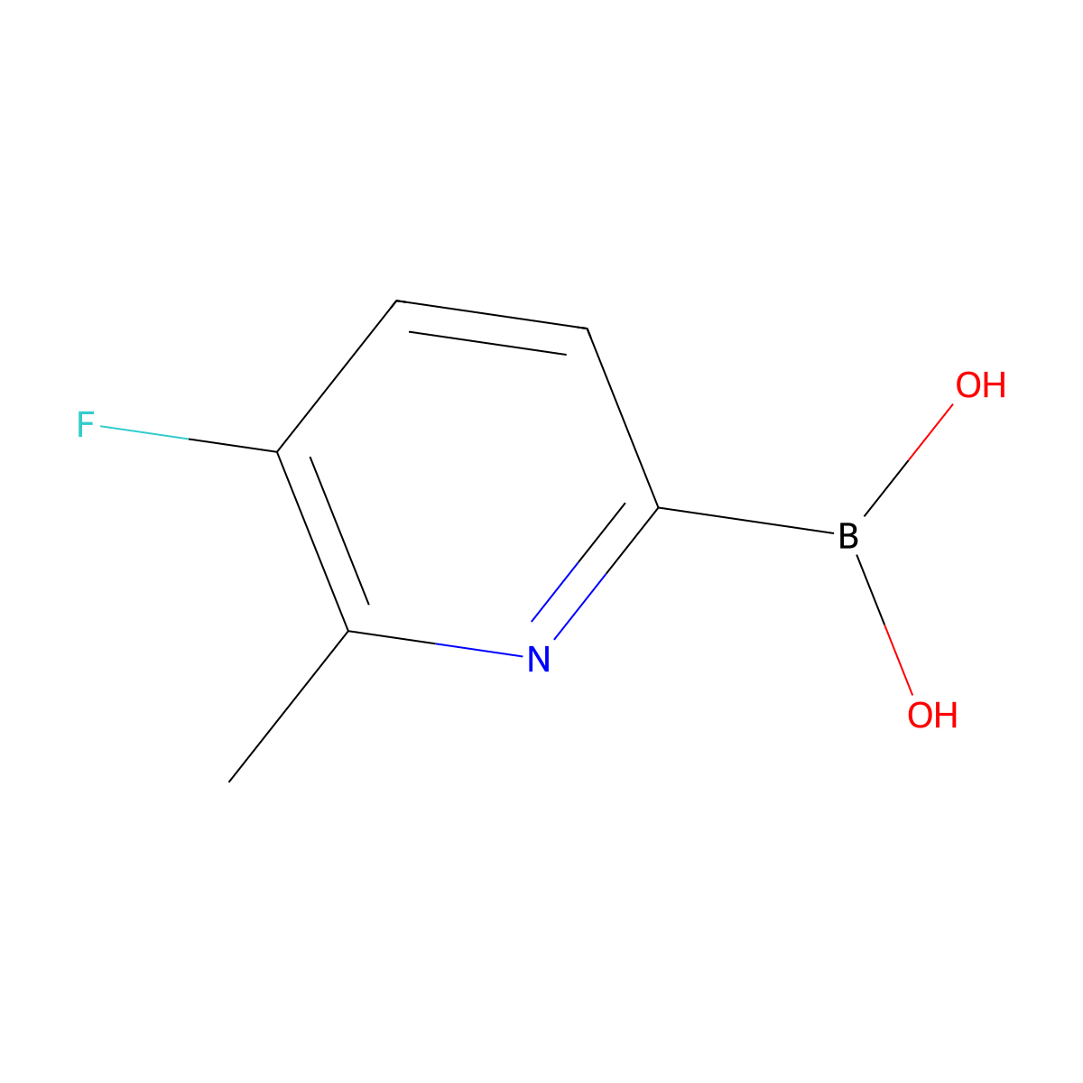 (5-Fluoro-6-methylpyridin-2-yl)boronic acid molecular structure, CAS 1208101-45-4